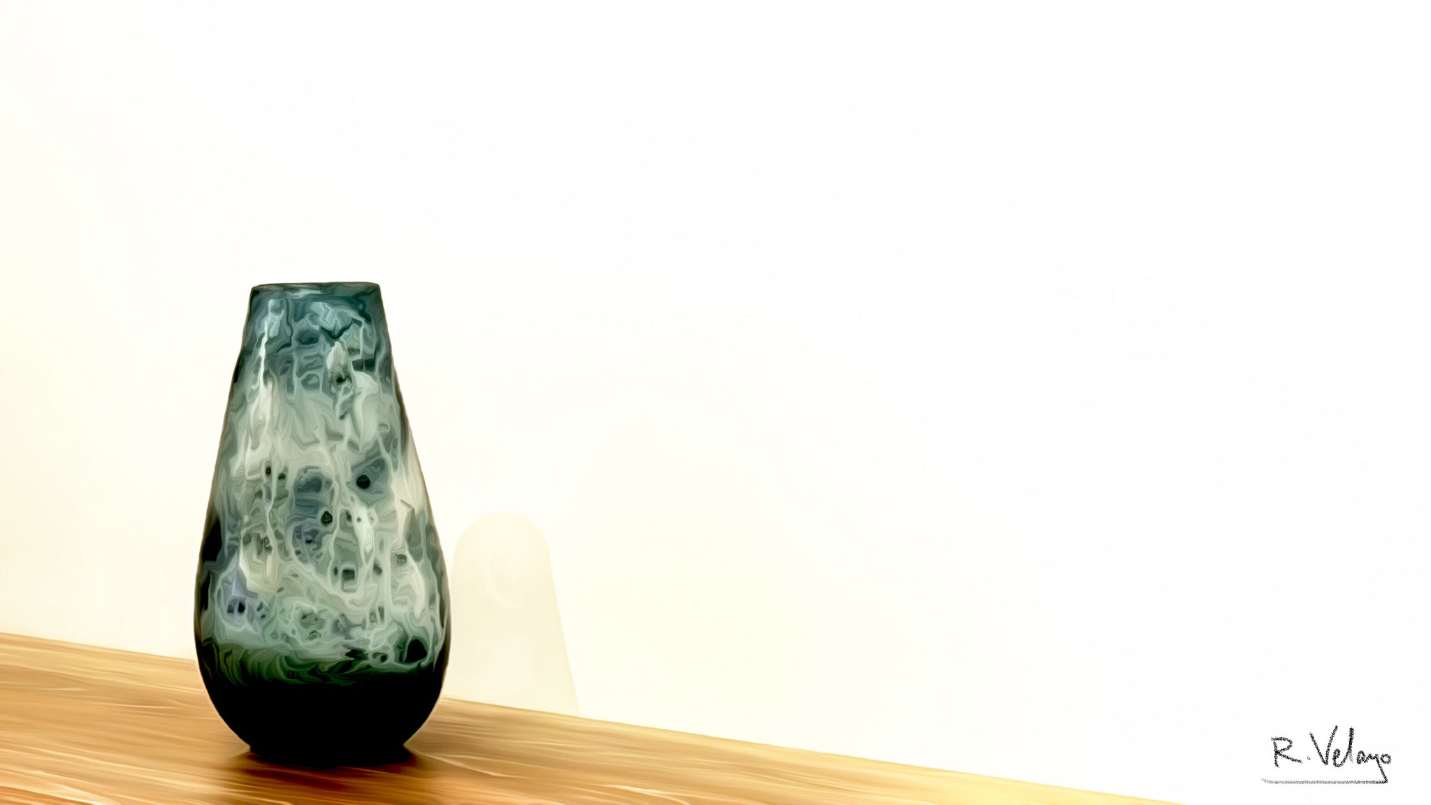 "BLUE OMBRE GLASS VASE" [Created: 12/27/2021]