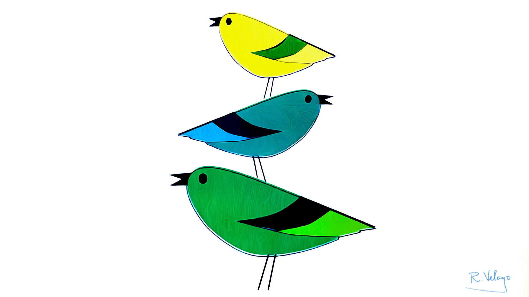 "YELLOW, BLUE, AND GREEN BIRD" [Created: 11/19/2021]