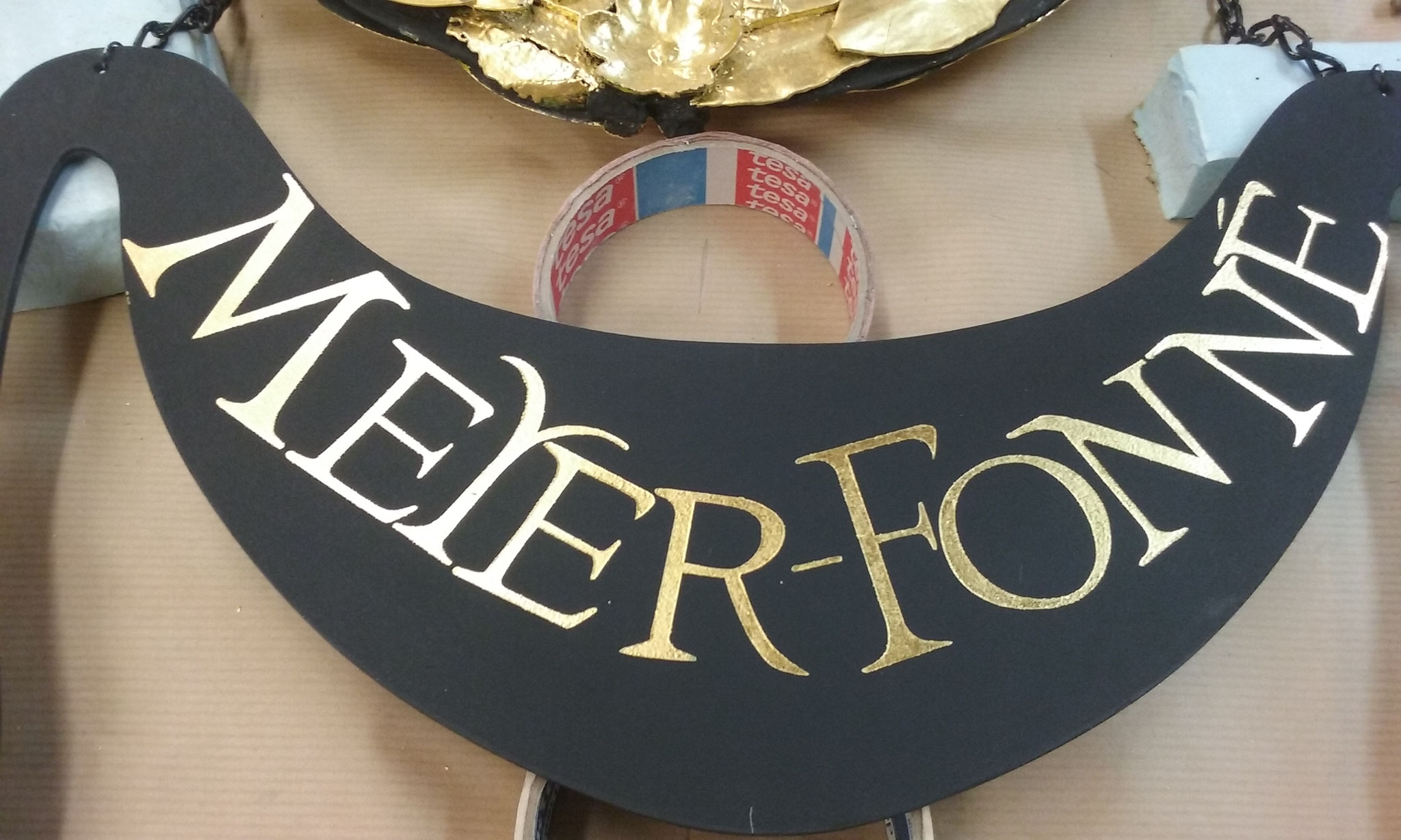 Après la pose de la feuille d'or