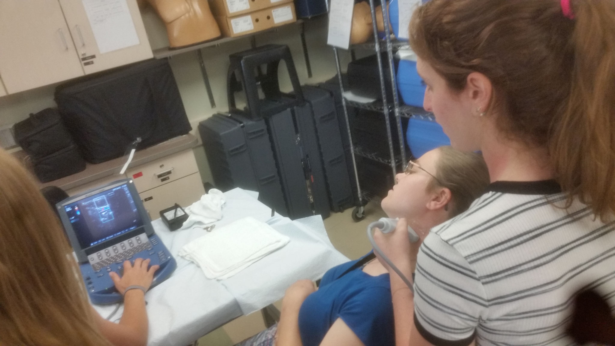 Sonogram on my counselor's neck.