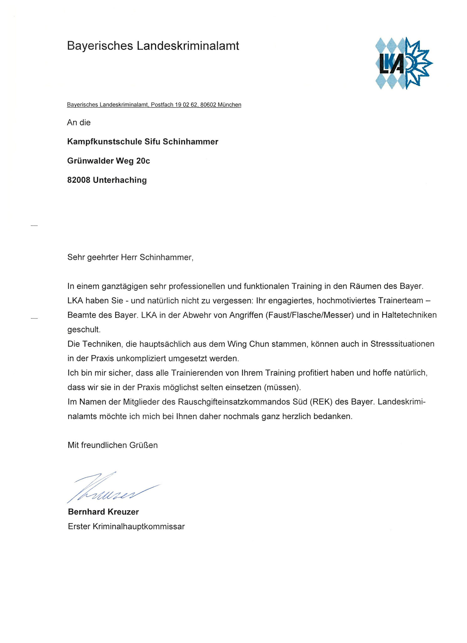 Schreiben BLKA München