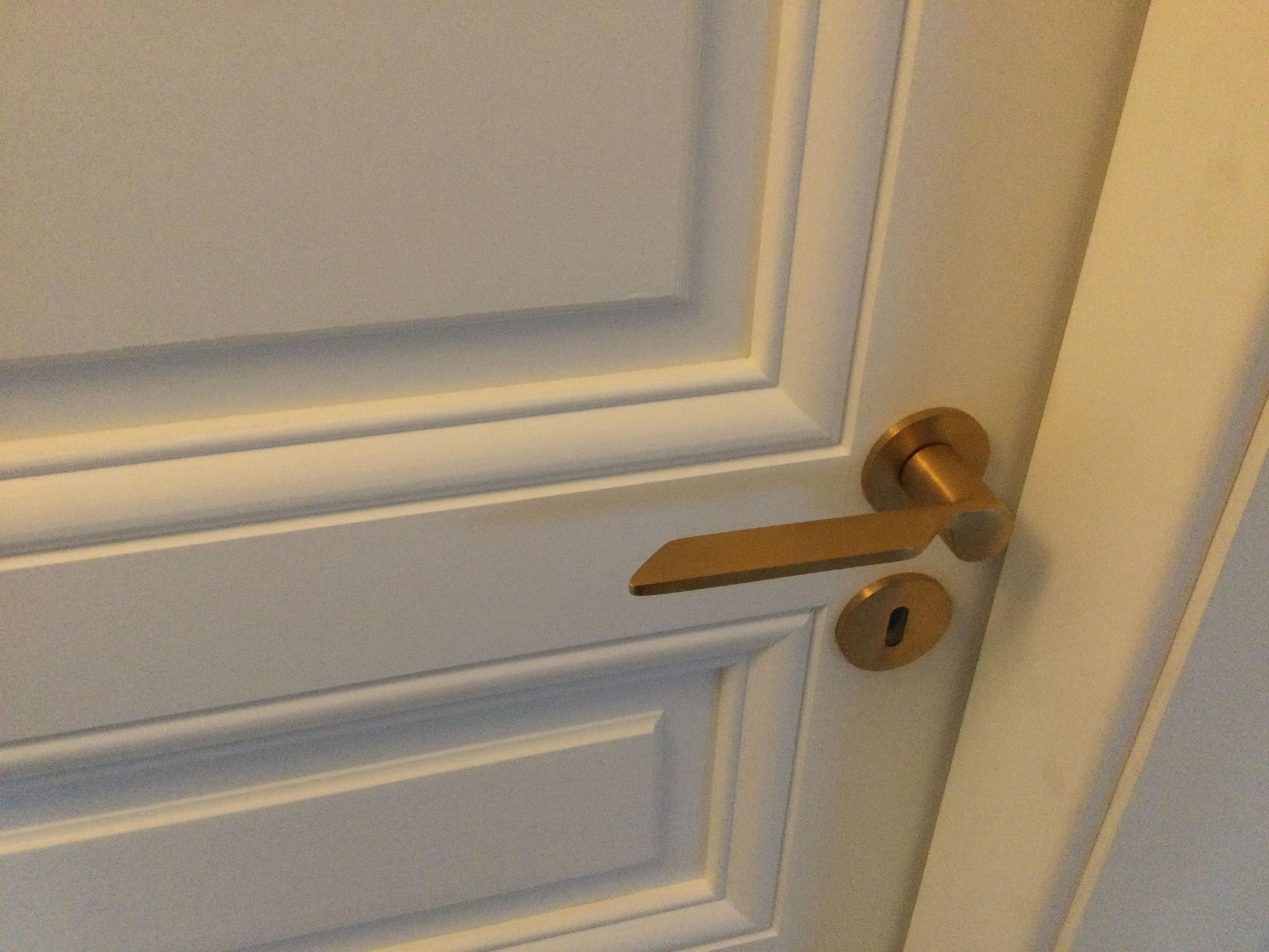 Porte avec moulures en bois peint