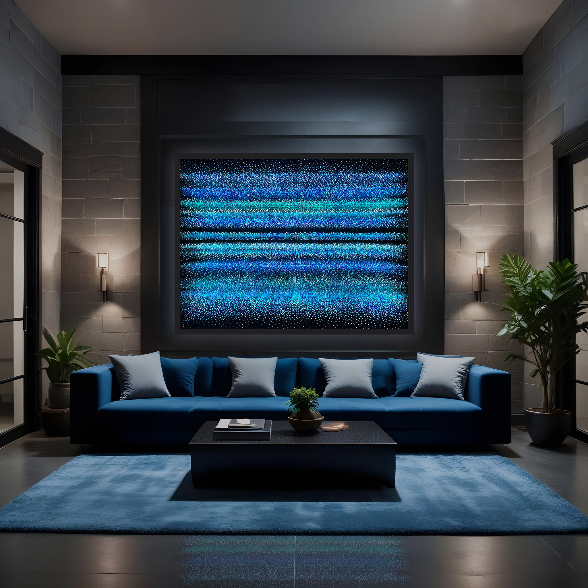 "DEEP BLUE". Possible in various sizes.