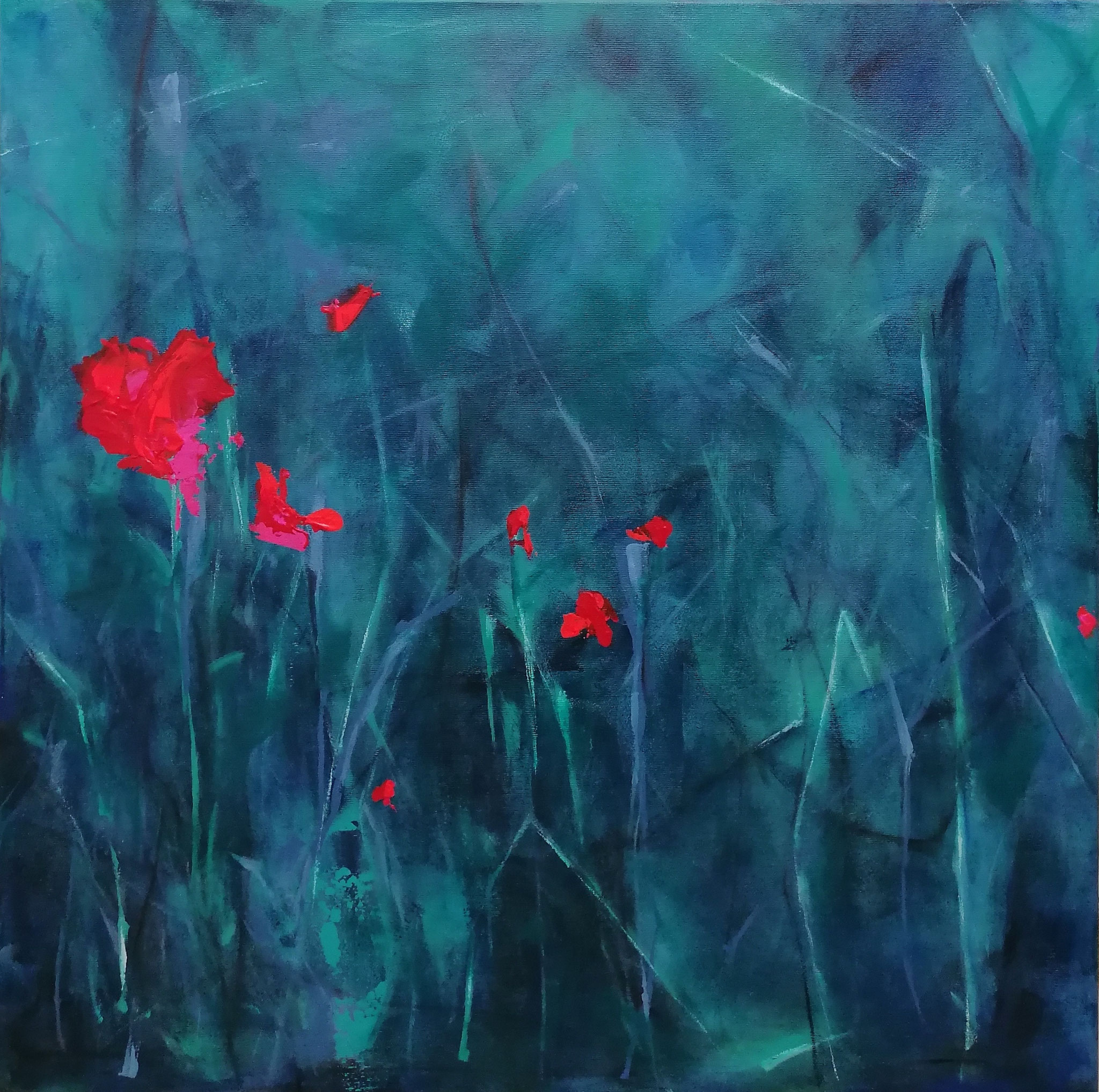 Wildflowers, Acryl auf Leinwand, 70x70cm