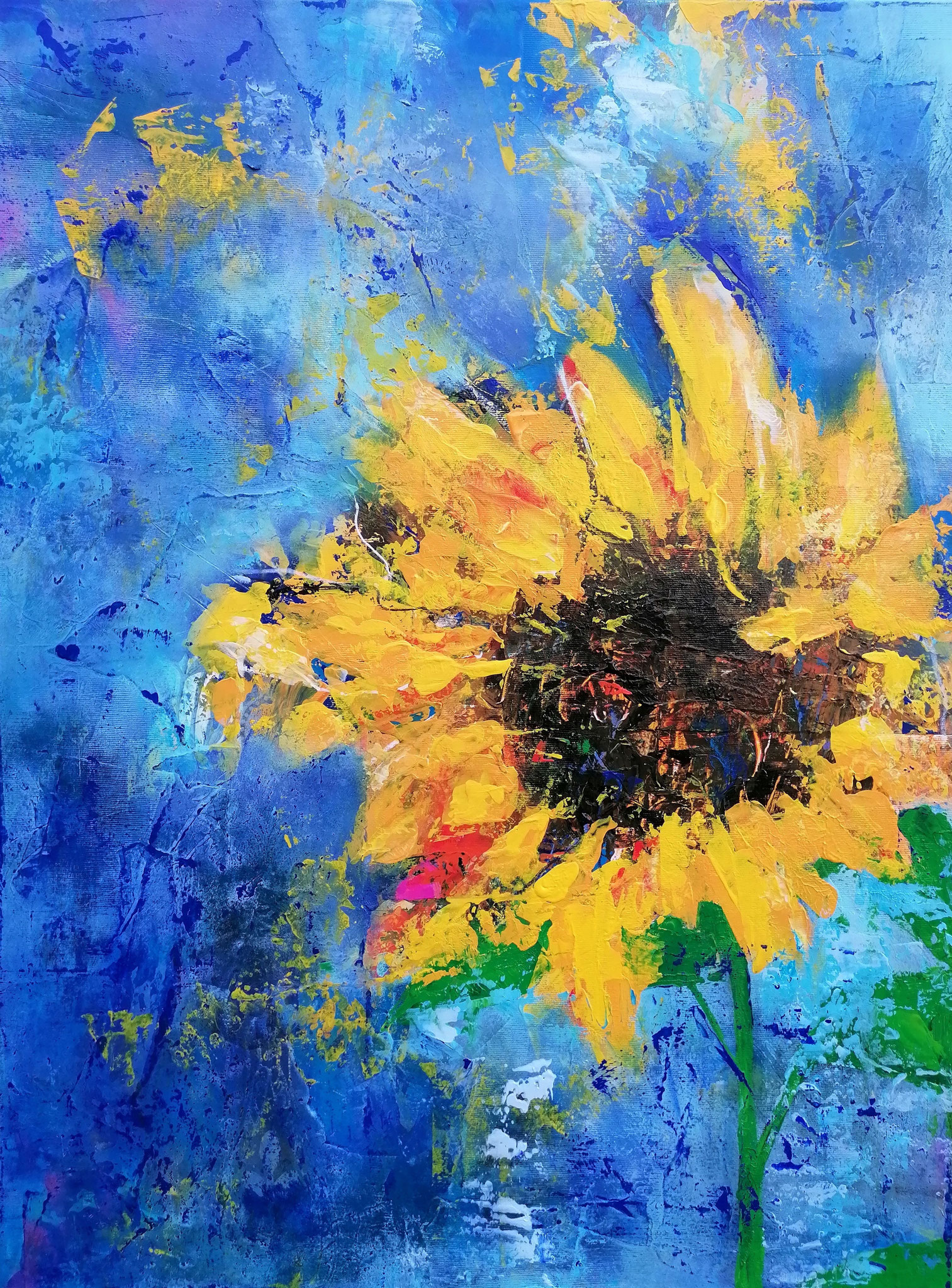 Soak up the sun, Acryl & Mixed Media auf Leinwand, 60x80cm