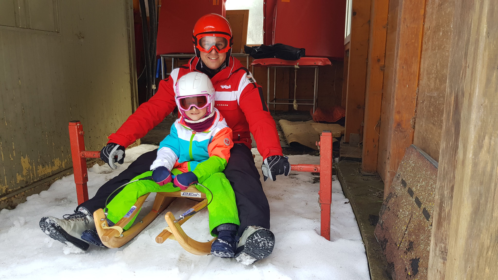 Am Bild Rodelprofi Christoph Knauder mit seiner Tochter Lara am Start. (Foto: RC Mondi)