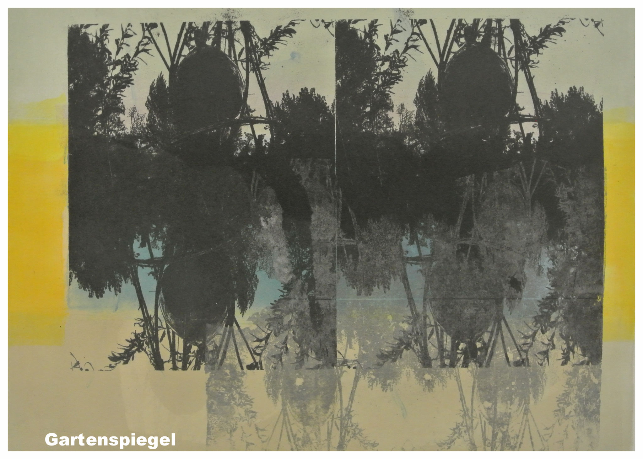 Monotypie " Gartenspiegel" Monotypie/ Gumprint
