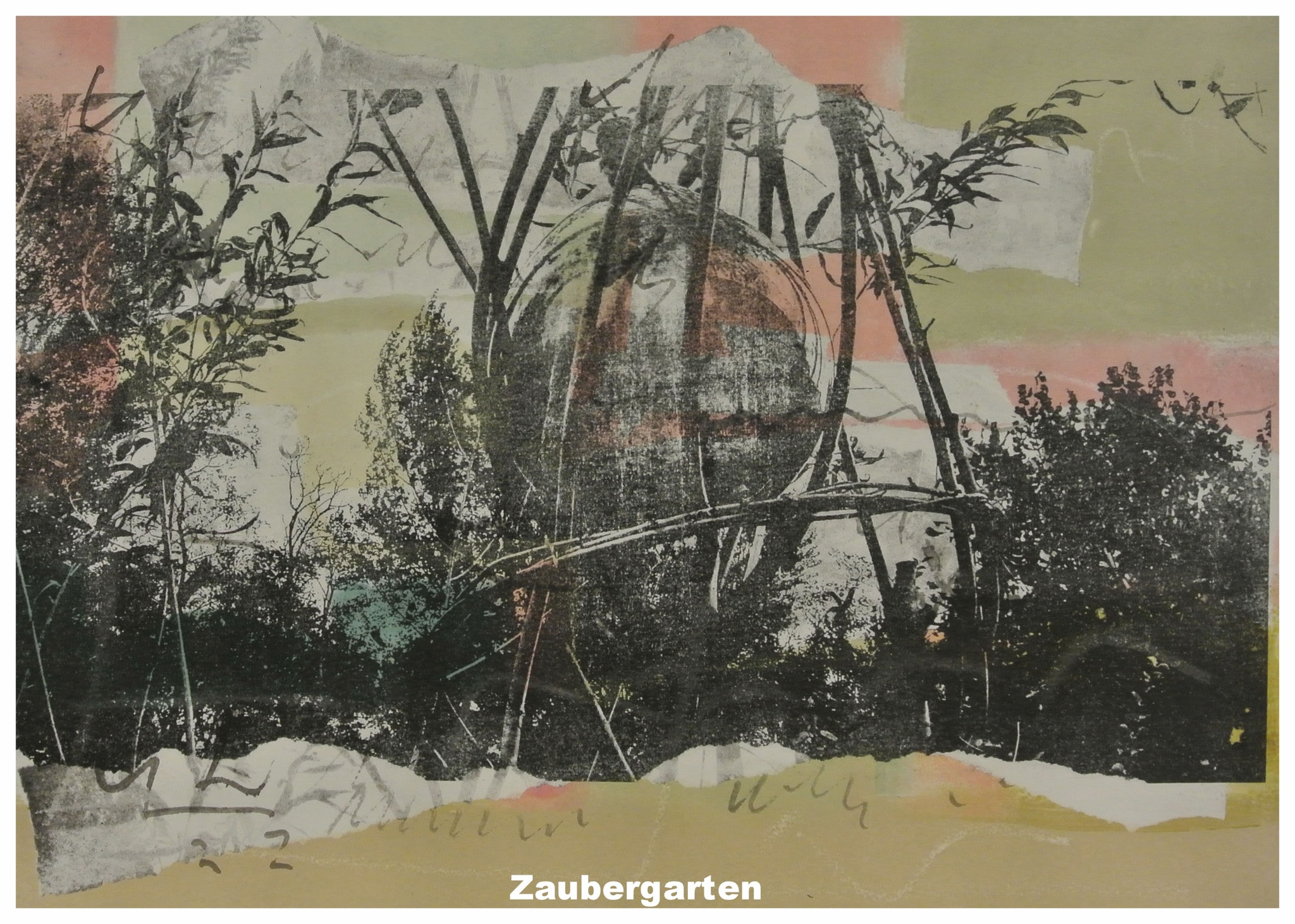 Monoptypie " Gartenzauber"Monotypie /Gumprint