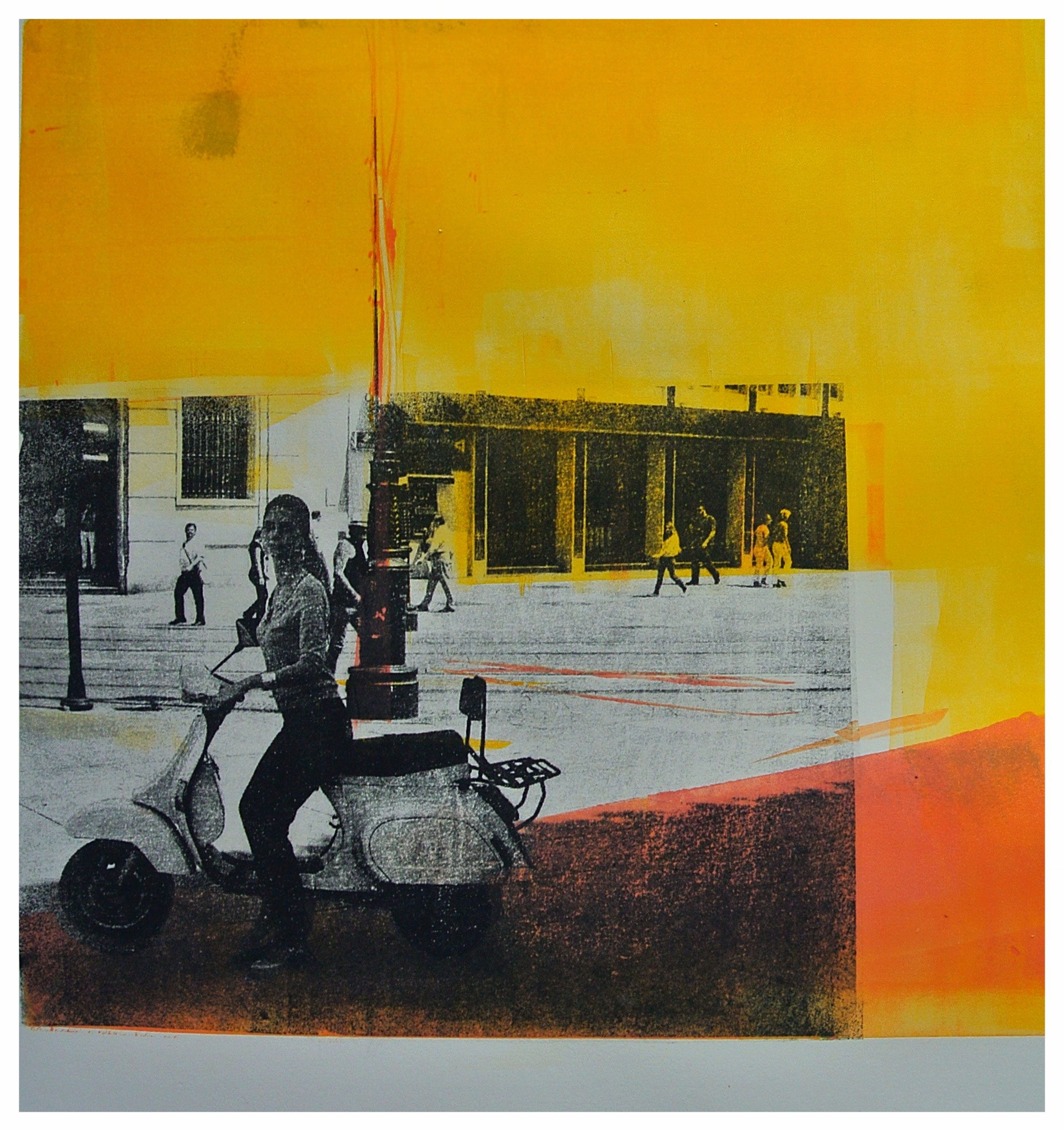 "Vespa" Monotypie/Gumprint
