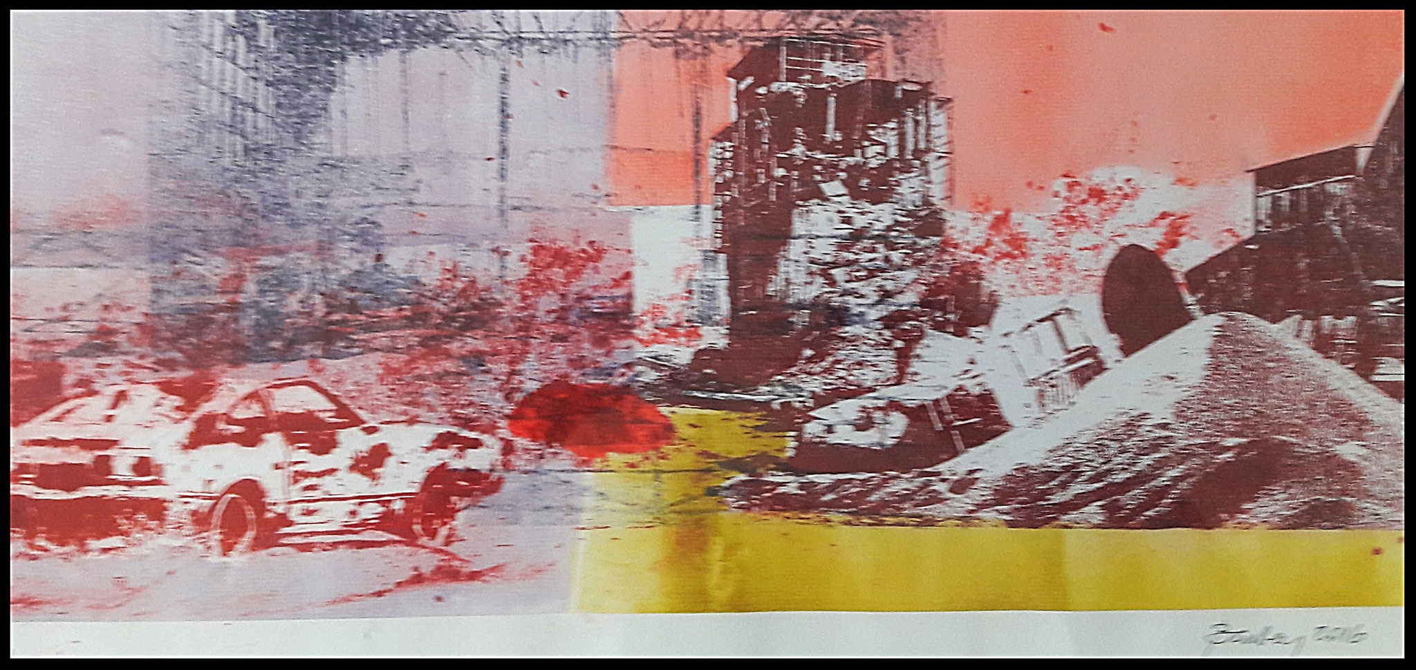 "Et Promethé arriva" Monotypie / Gumprint ca,35 x 70cm