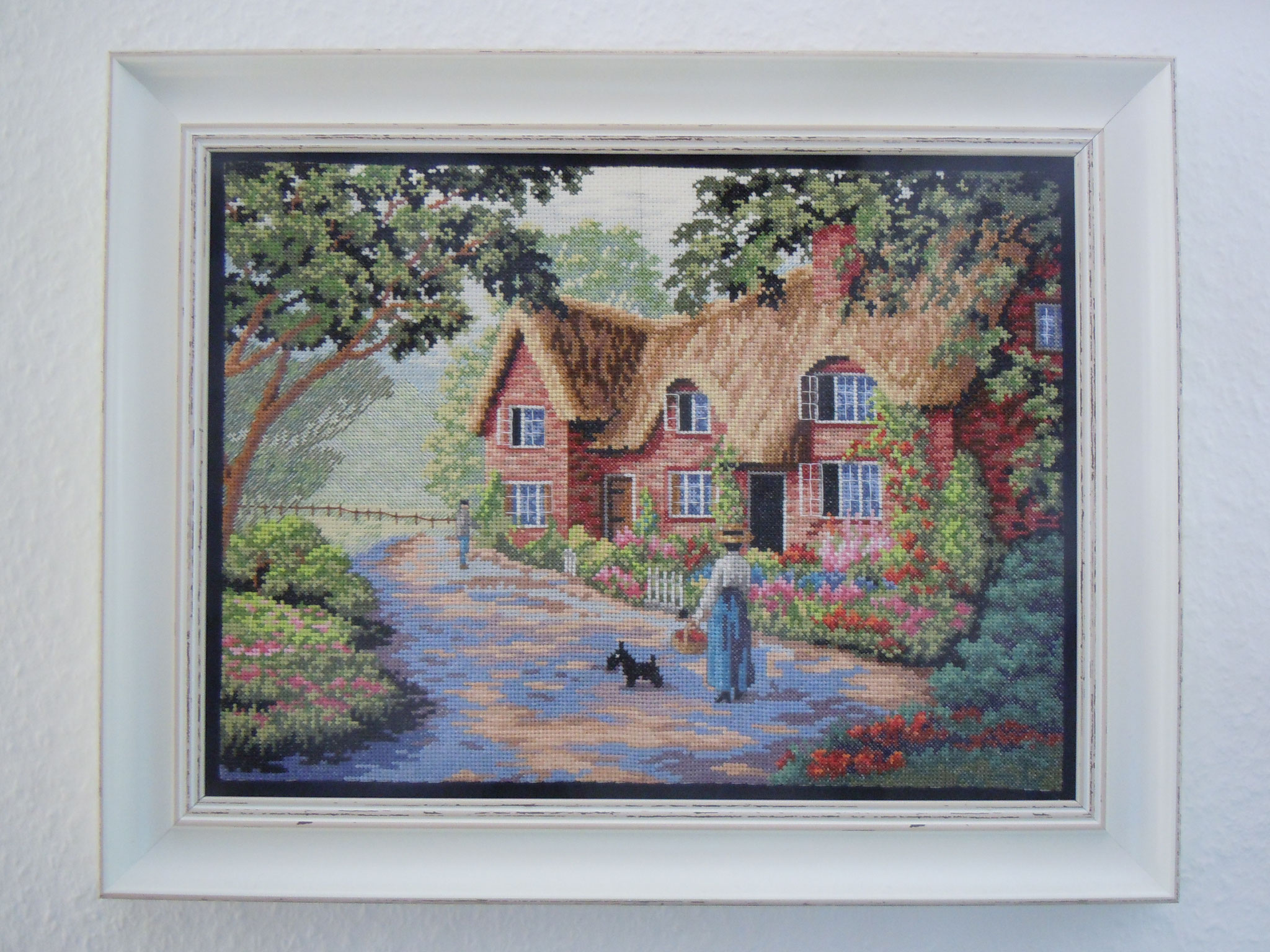 THATCHED ROOF HOUSE (framed H 38 cm x W 48 cm)