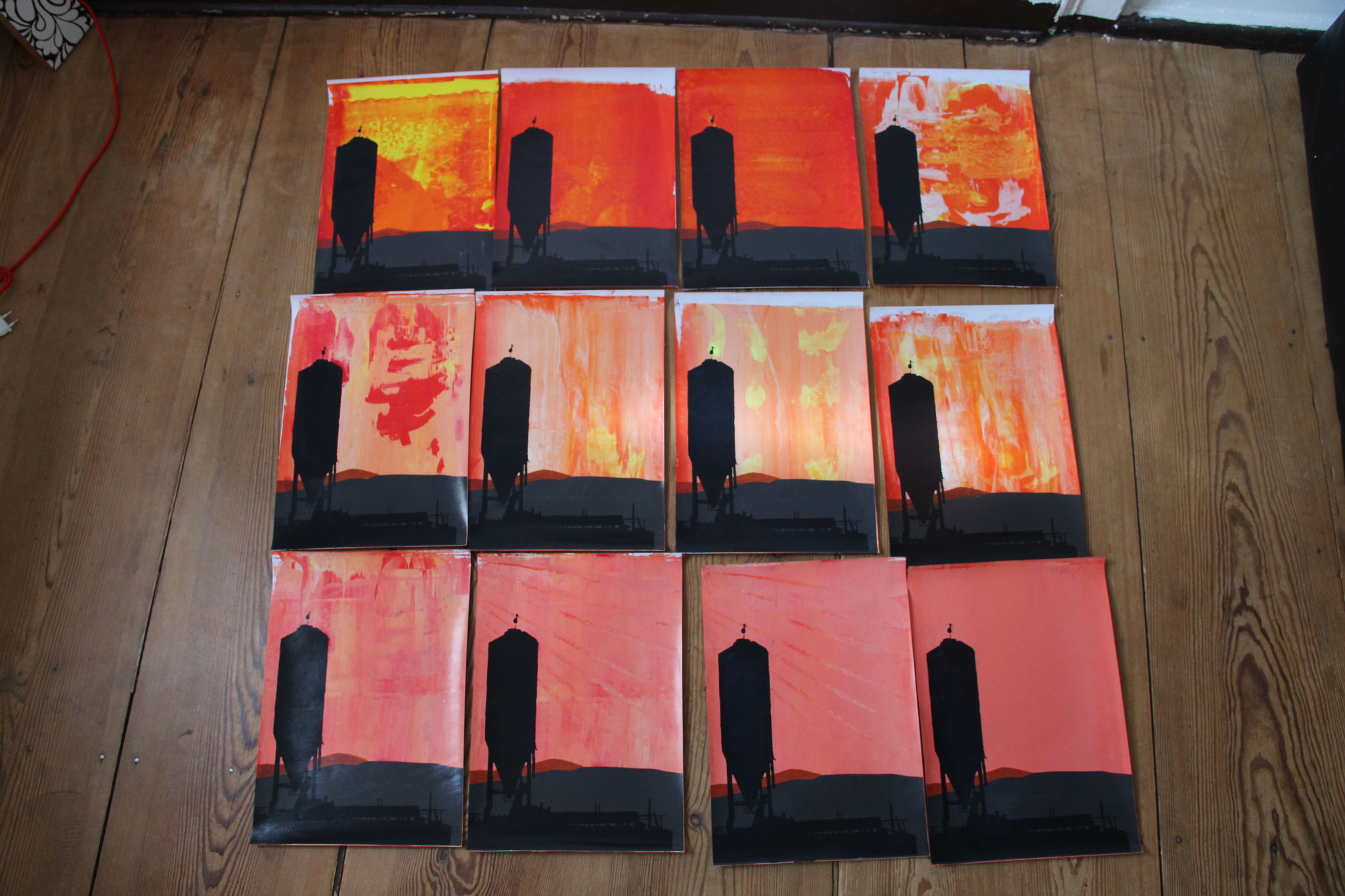 Fires and peaces - (40 x 30) - Serie mit insgesamt 15 Blatt