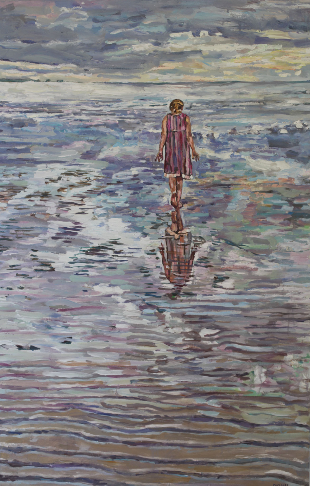 Helga Druml, am Lido, 140 x 90cm, Ausst. Venedig auf Reisen, Schloss Ebenau 2021, ©bei der Künstlerin