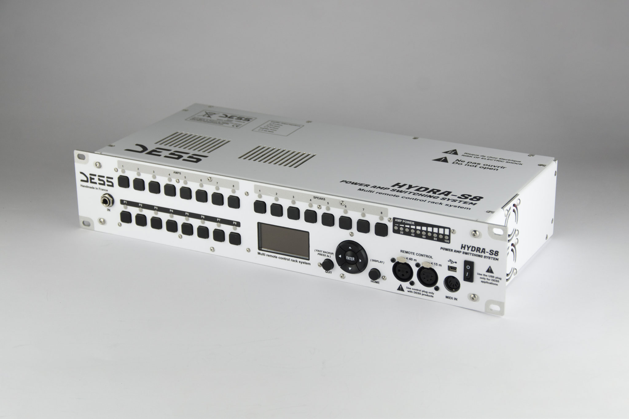 Hydra-S8, Sélecteur d'ampli 8 voie, 8 Hp, 8 FX Loop, Insert Loadbox