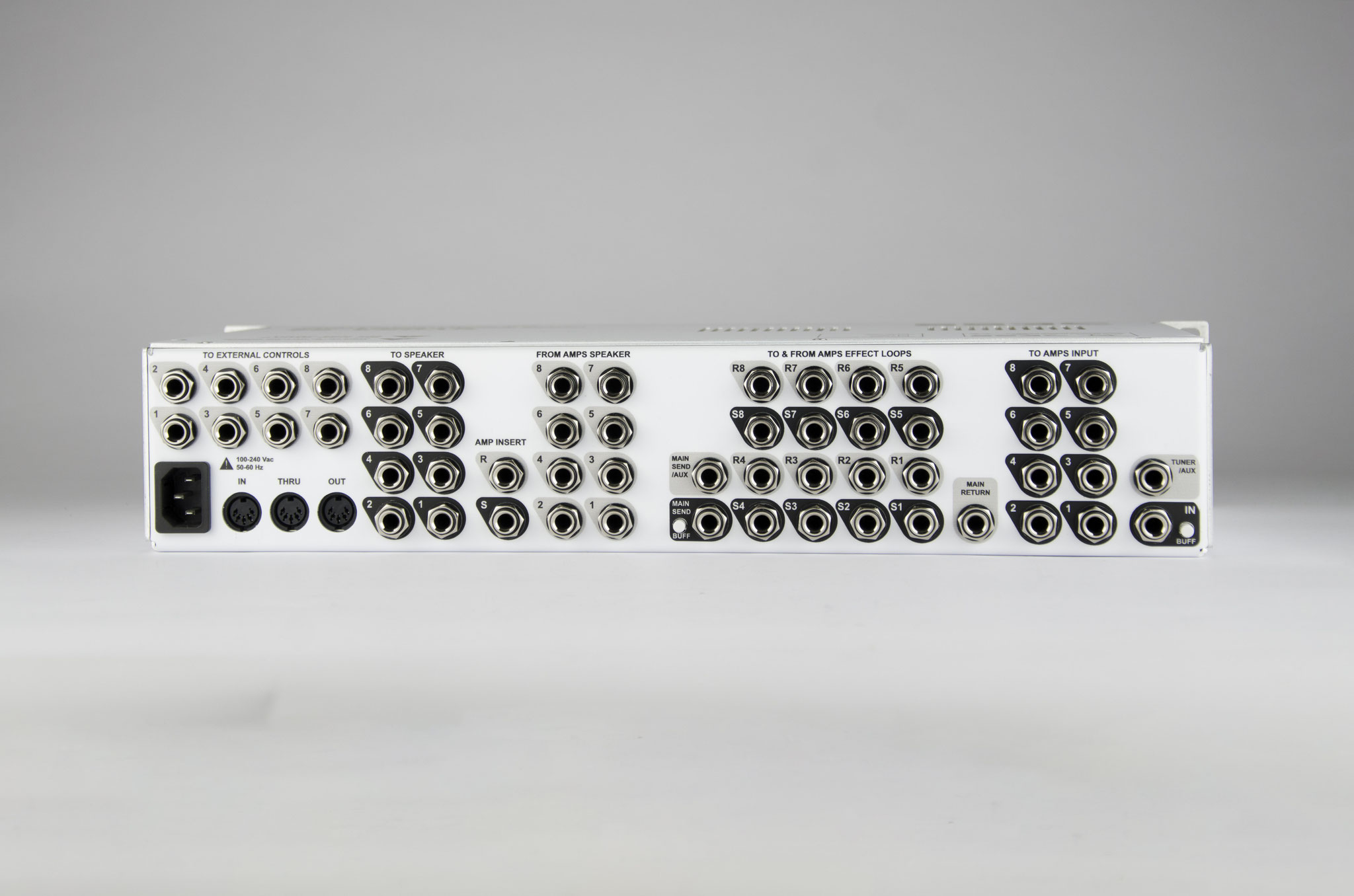 Hydra-S8, Sélecteur d'ampli 8 voie, 8 Hp, 8 FX Loop, Insert Loadbox
