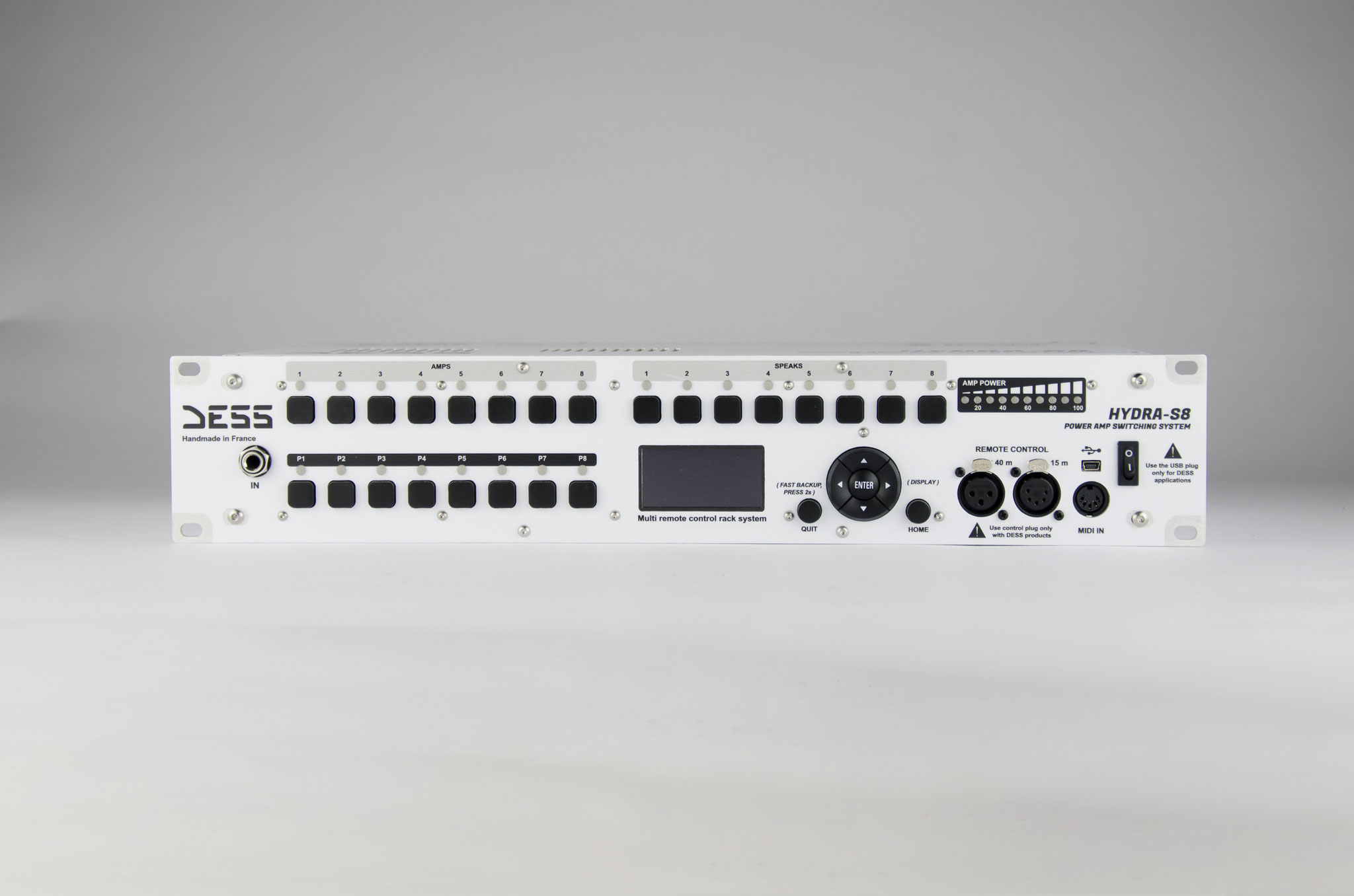 Hydra-S8, Sélecteur d'ampli 8 voie, 8 Hp, 8 FX Loop, Insert Loadbox