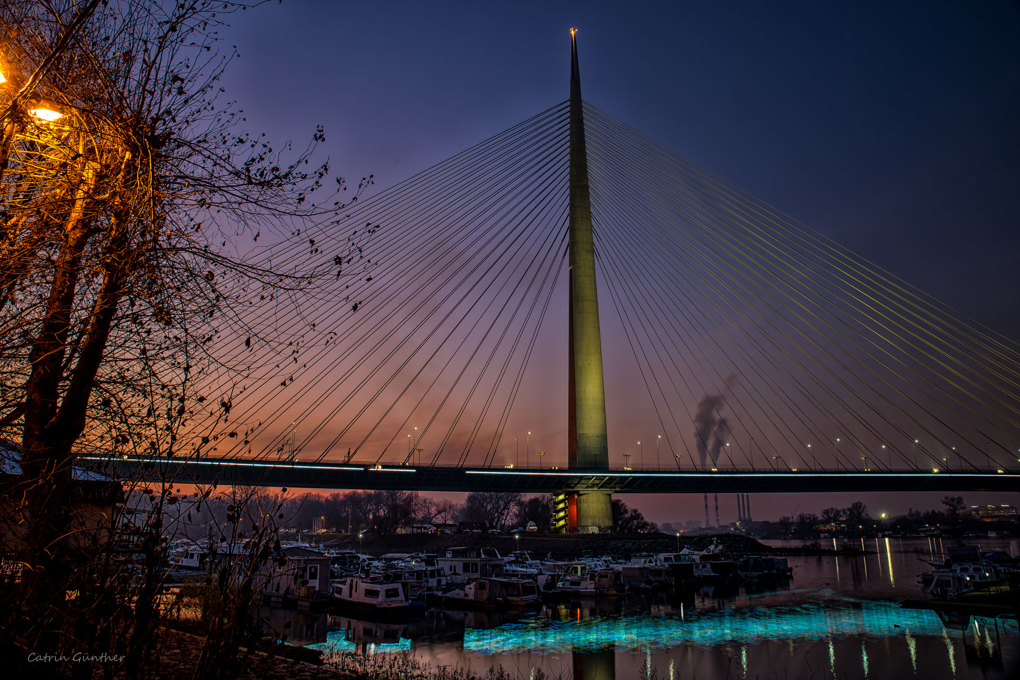 Sunset and Ada bridge