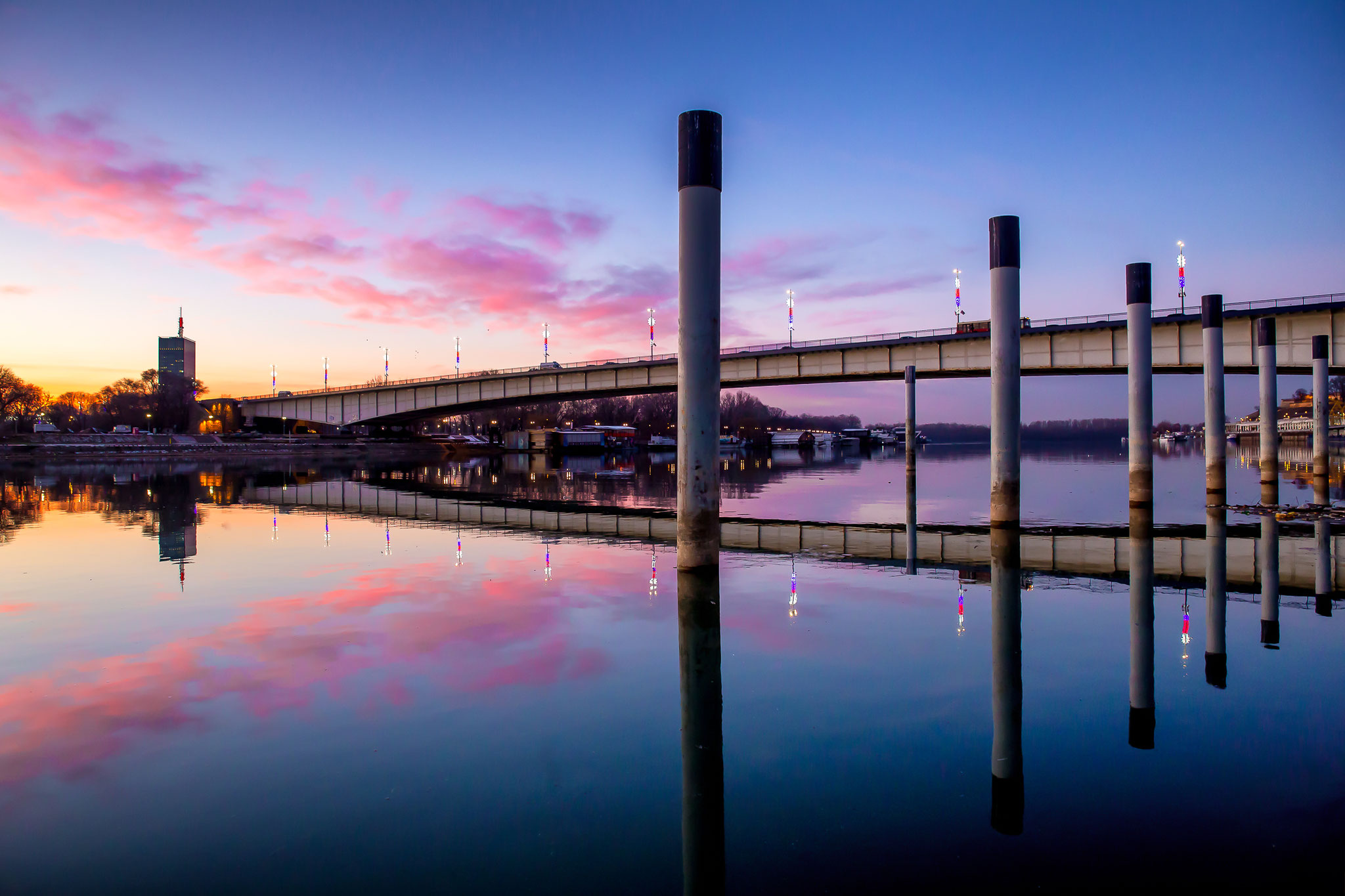 sunset reflections  at the Save