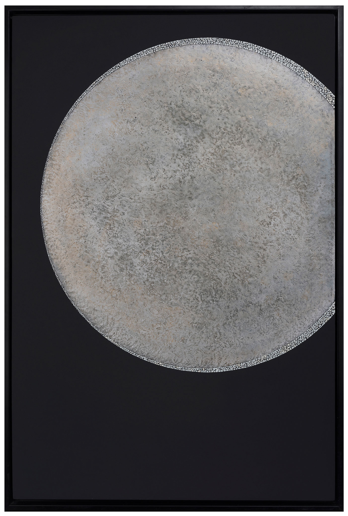 Moon Eclipse - Lacquered finition in wax, detail in eggshells inlays - Size : 60 x 90 cm