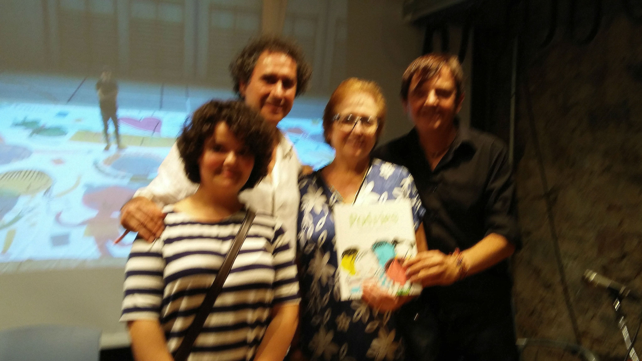 D'esquerra a dreta: Mixa, Francesc Bayés, Imma Cahué, Ignasi Blanch