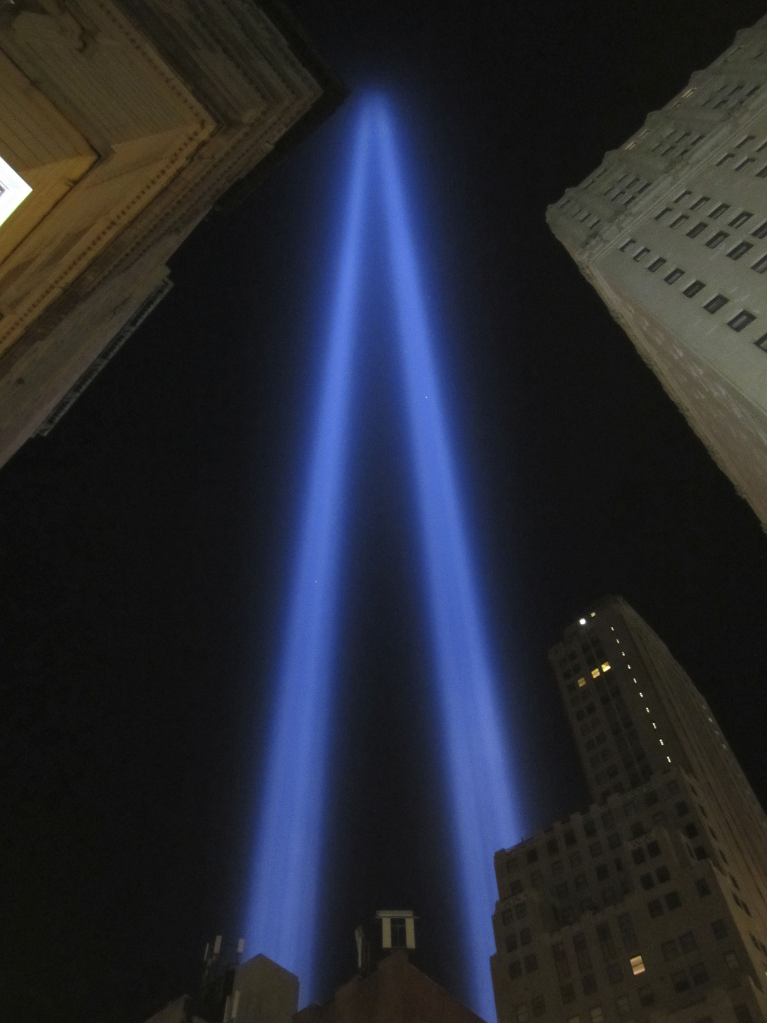 9/11 Monument. Every year you'll see those lights going up the Sky
