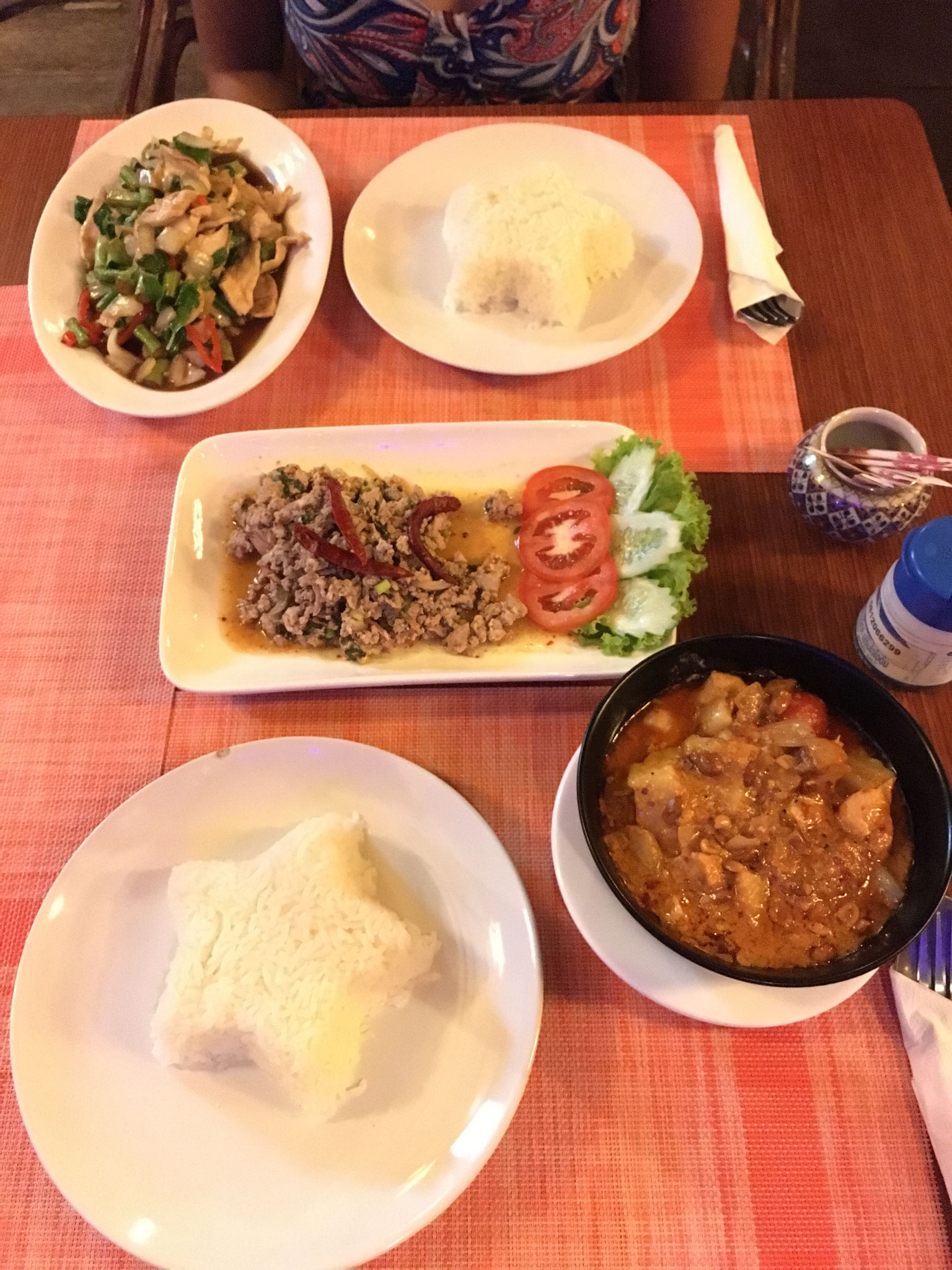 Last dinner in Krabi town and we earned it! 