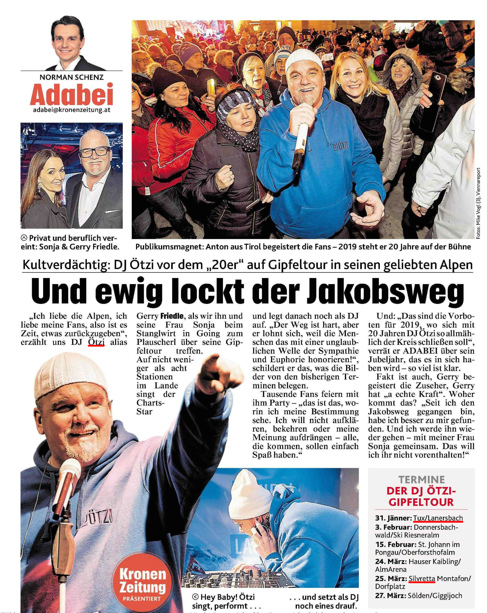 Kronen Zeitung Wien, 14.Jänner 2018