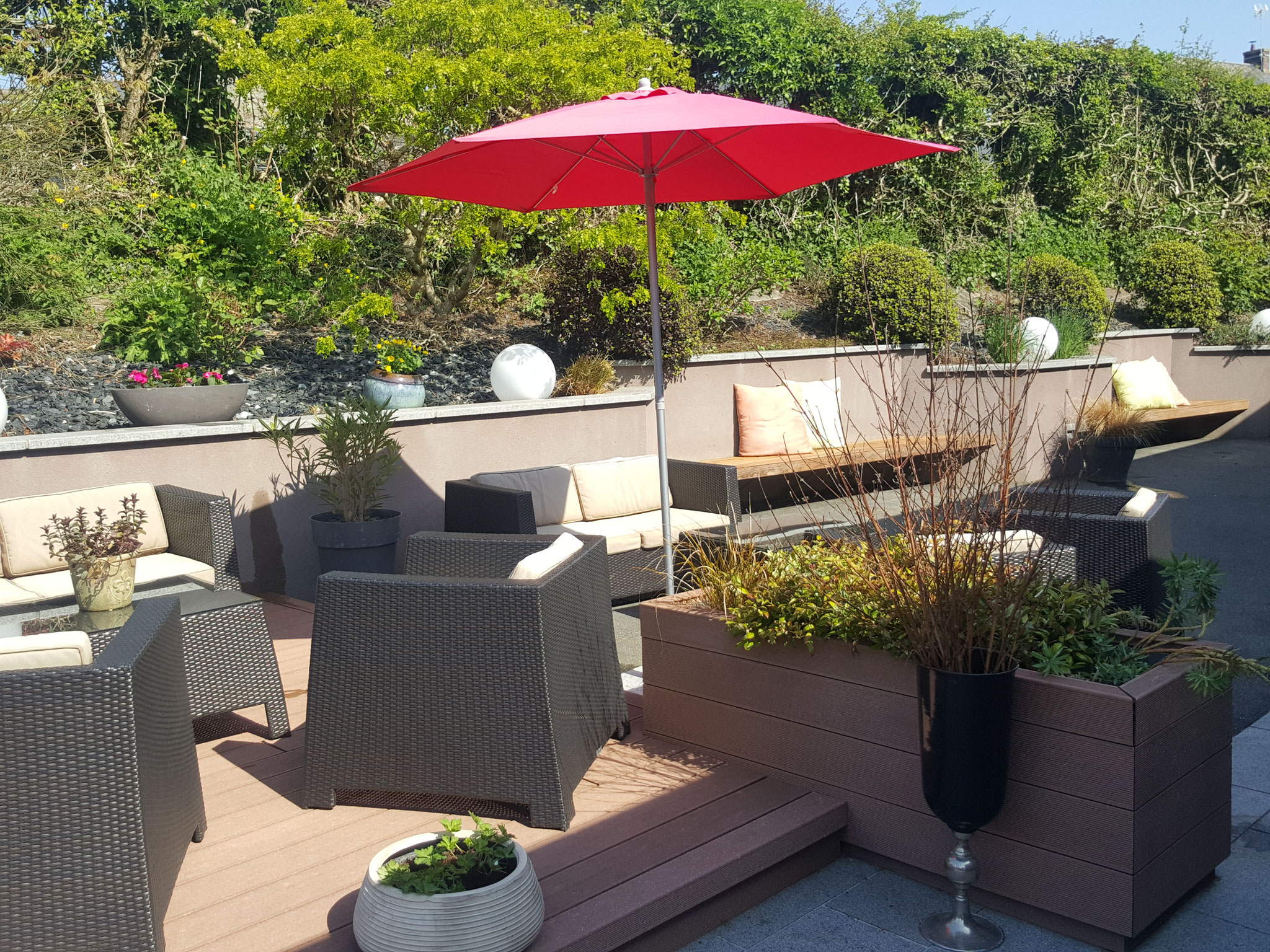 terrasse extérieur sous le soleil