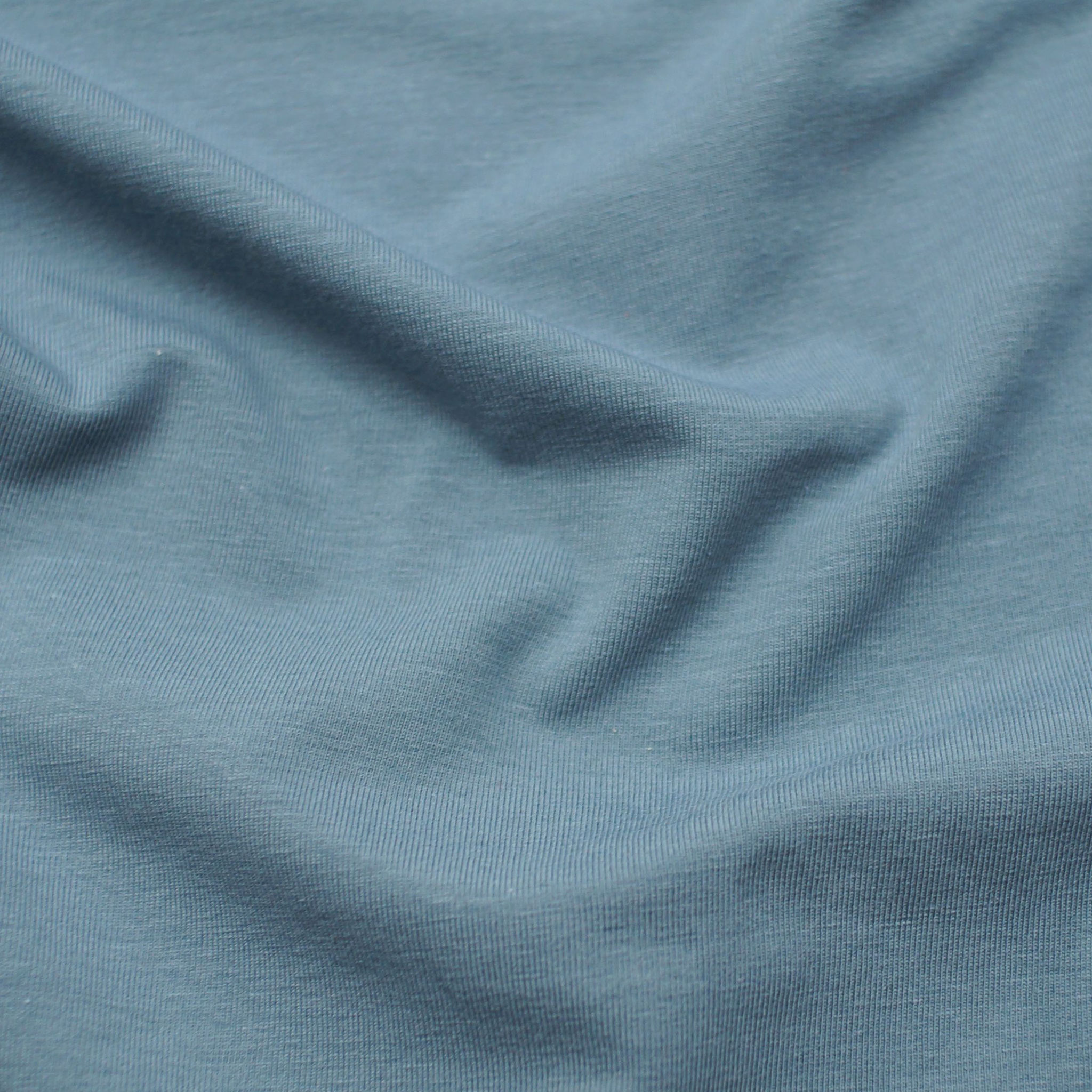 4.Luft Graublau, Biobaumwoll- Jersey (GOTS) Lebenskleidung, 95% Baumwolle, 5% Elasthan, 170g/m2, 170cm