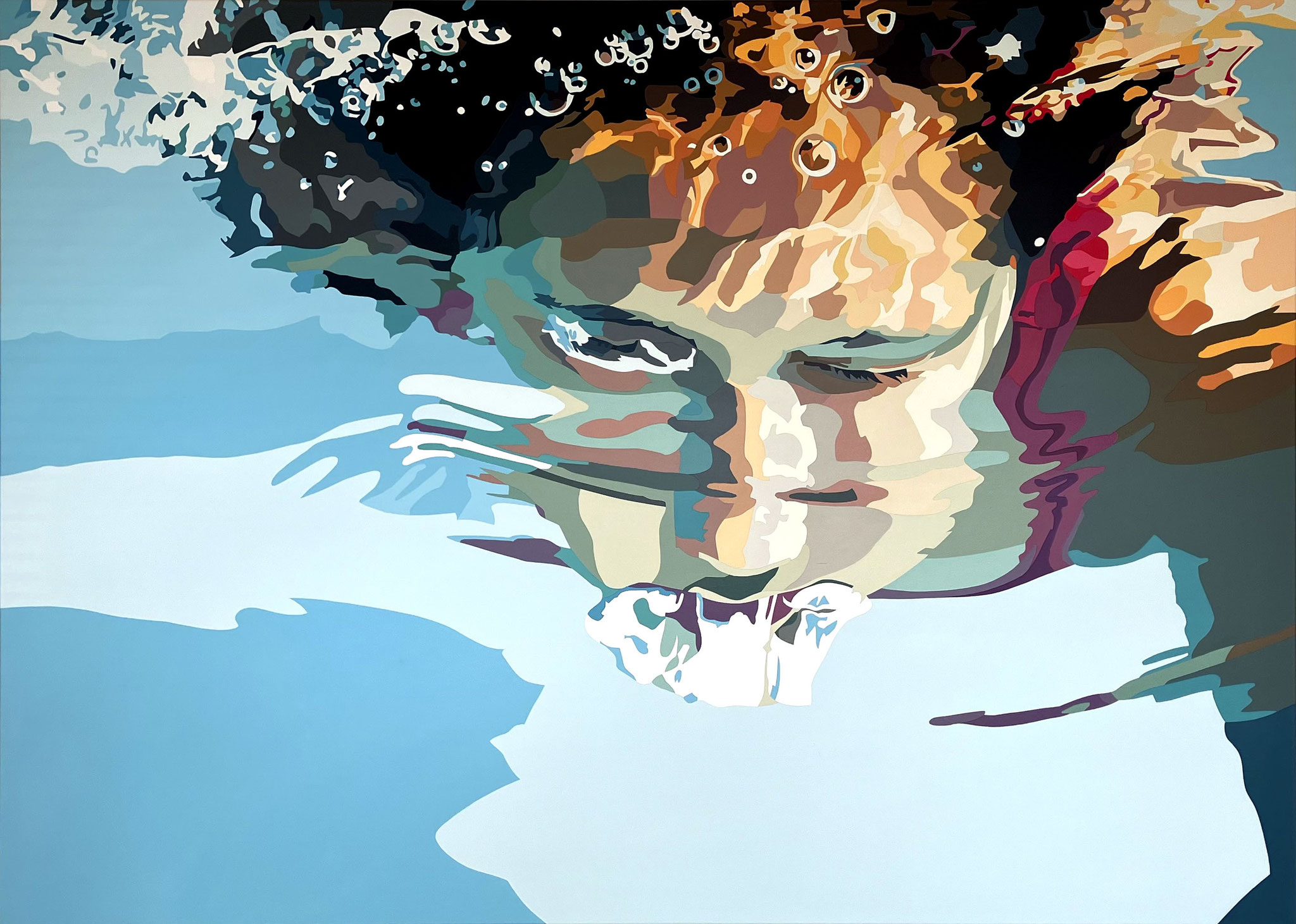 SCHWIMMERIN  2024 - Acryl LW - 1,3m x 1,8m