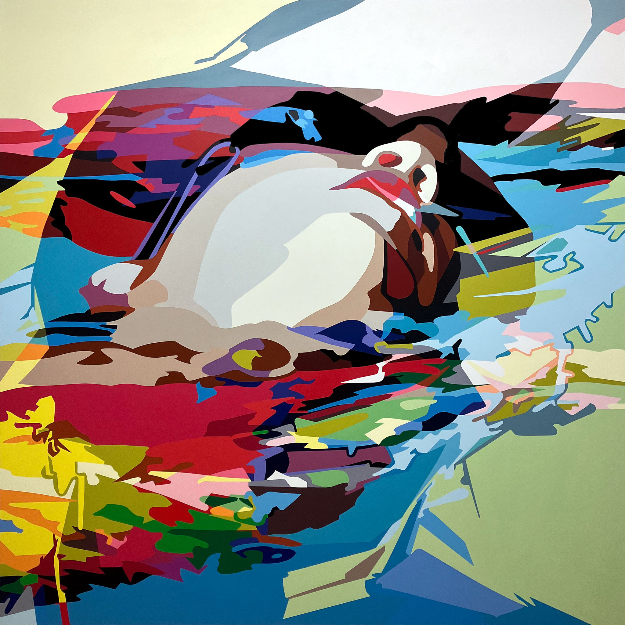RÜCKENLAGE II  2025  -  Acryl LW  -  1,6m x 1,6m