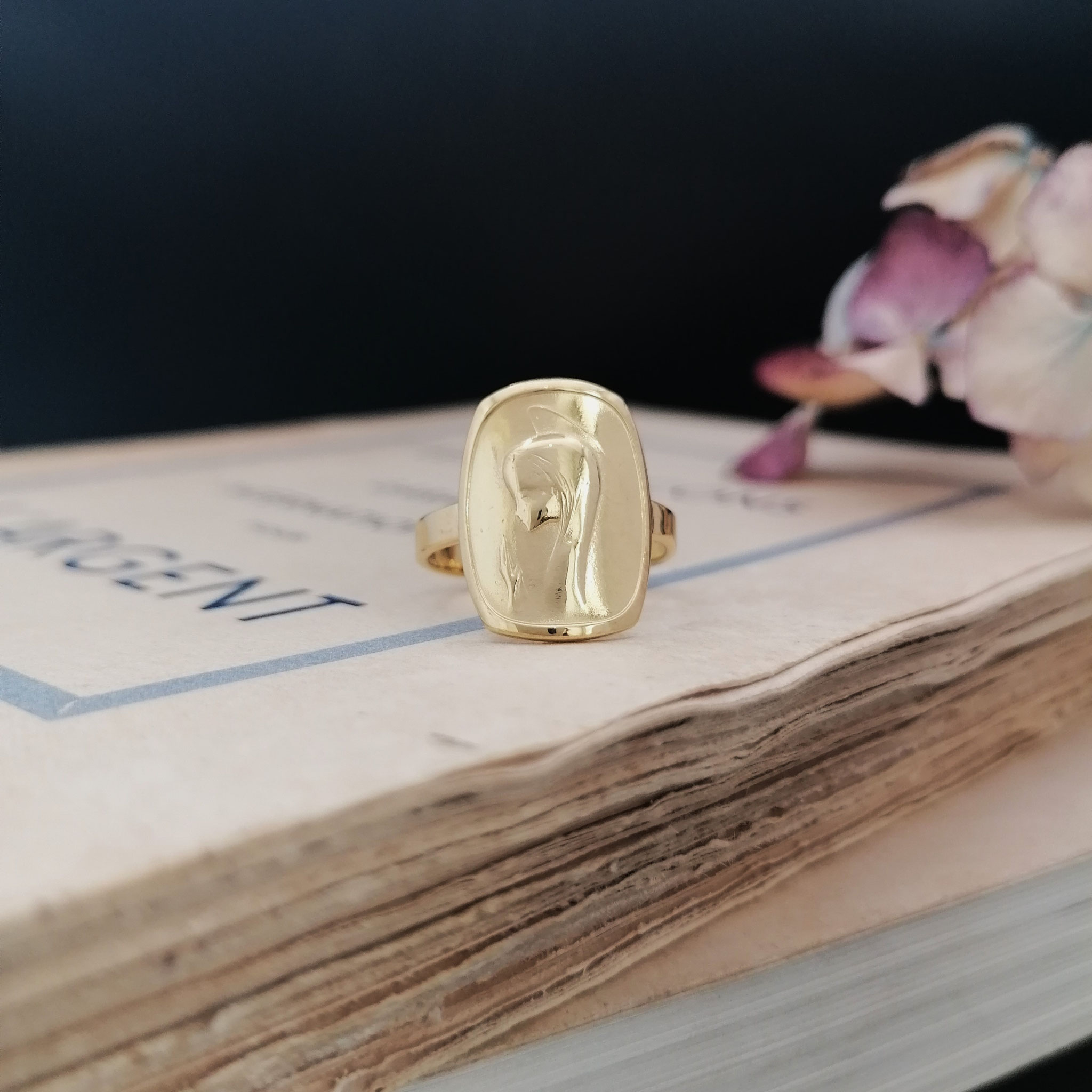 Bague Ste Vierge argent plaqué or 