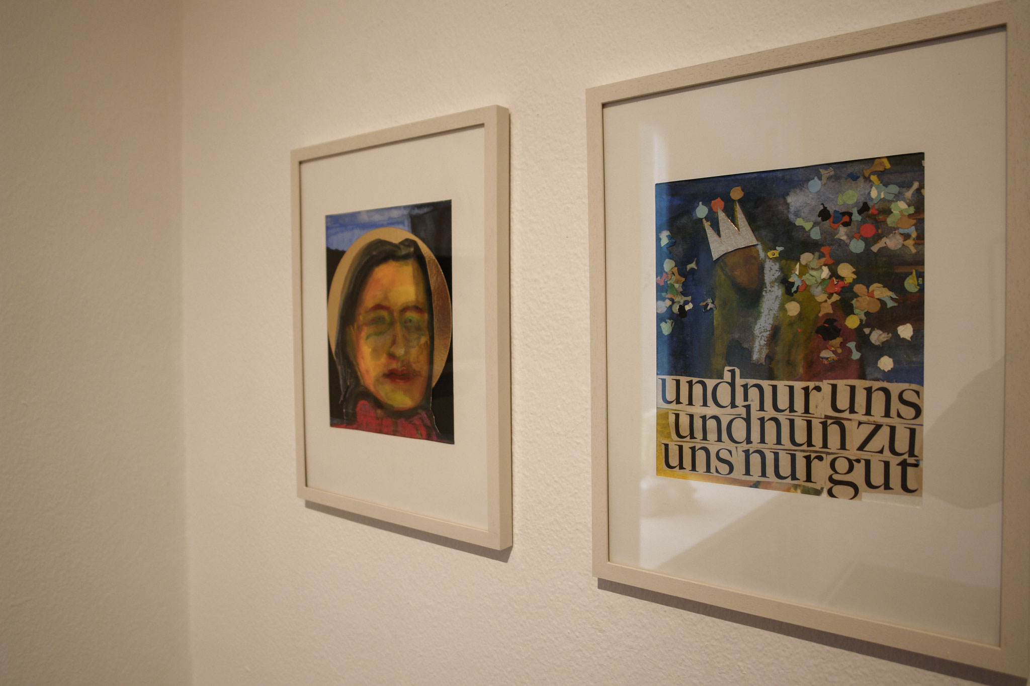 Julia Brodauf, Santa Lei, 2020, Collage, 25*21 & Die Königin spricht, 2020, Collage, 26*21 cm