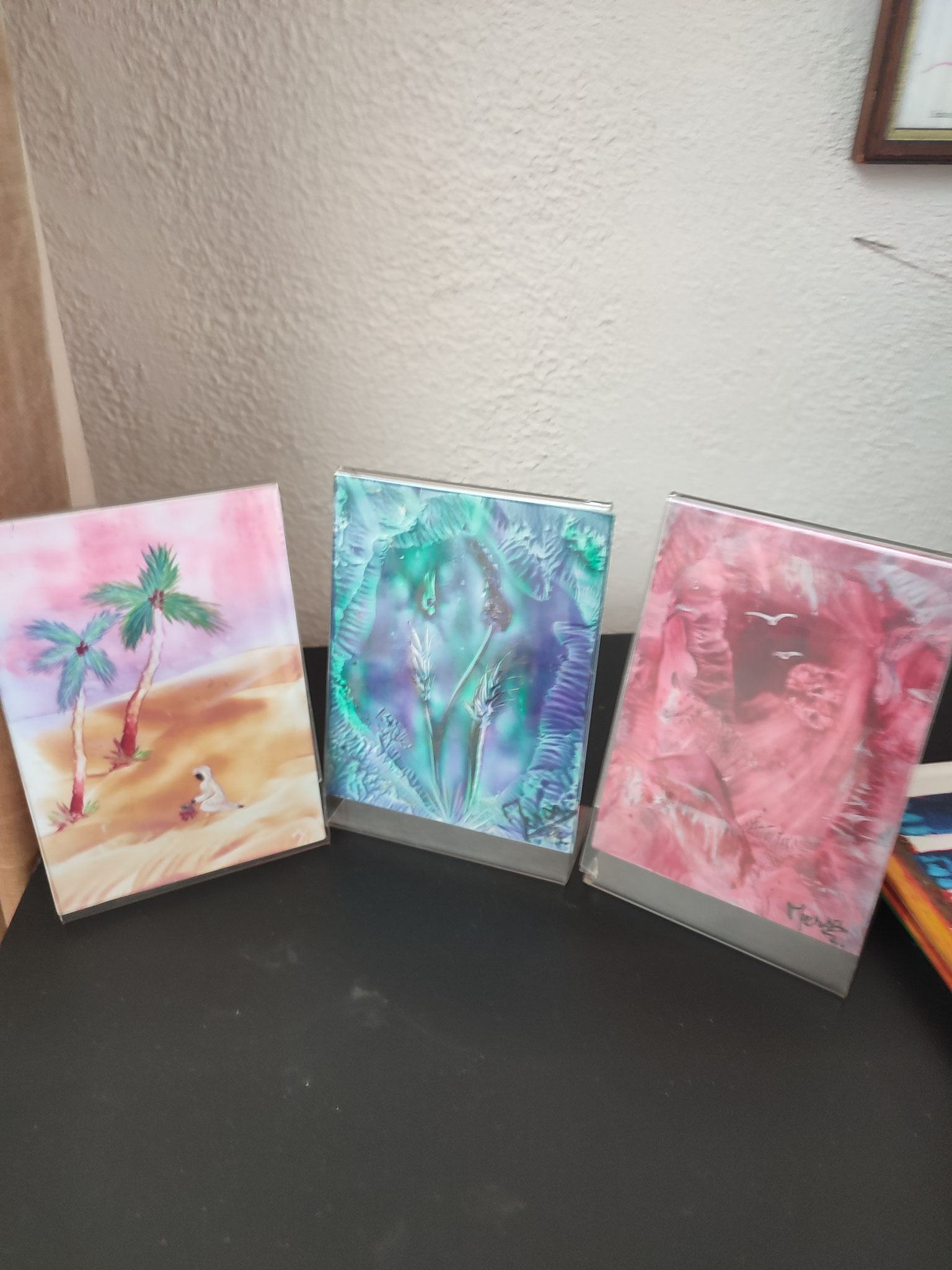 peinture à la cire d'abeille colorée