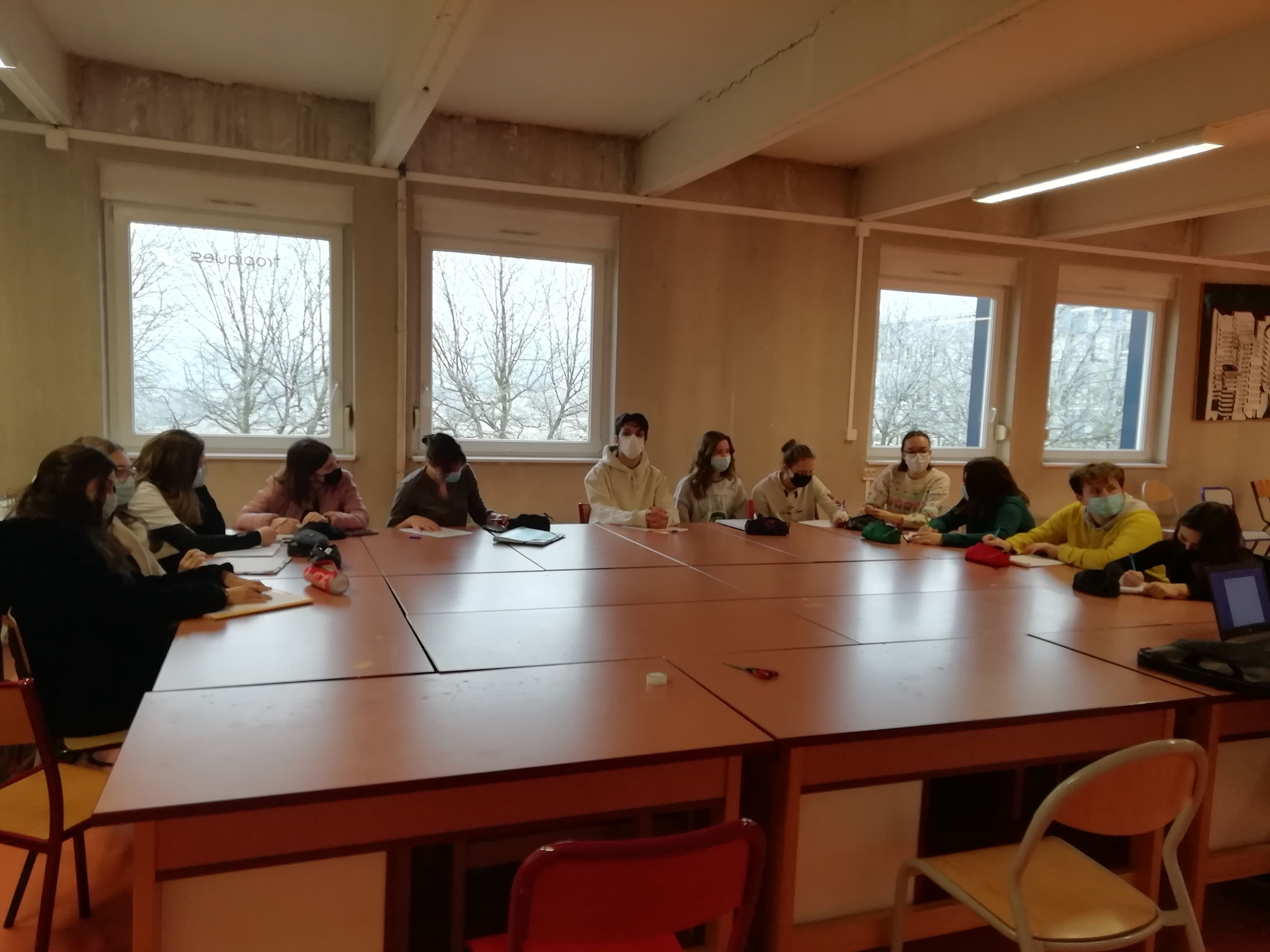 le jeudi c'est au Lycée de Bruyères avec les classes de 1ère atelier SLAM