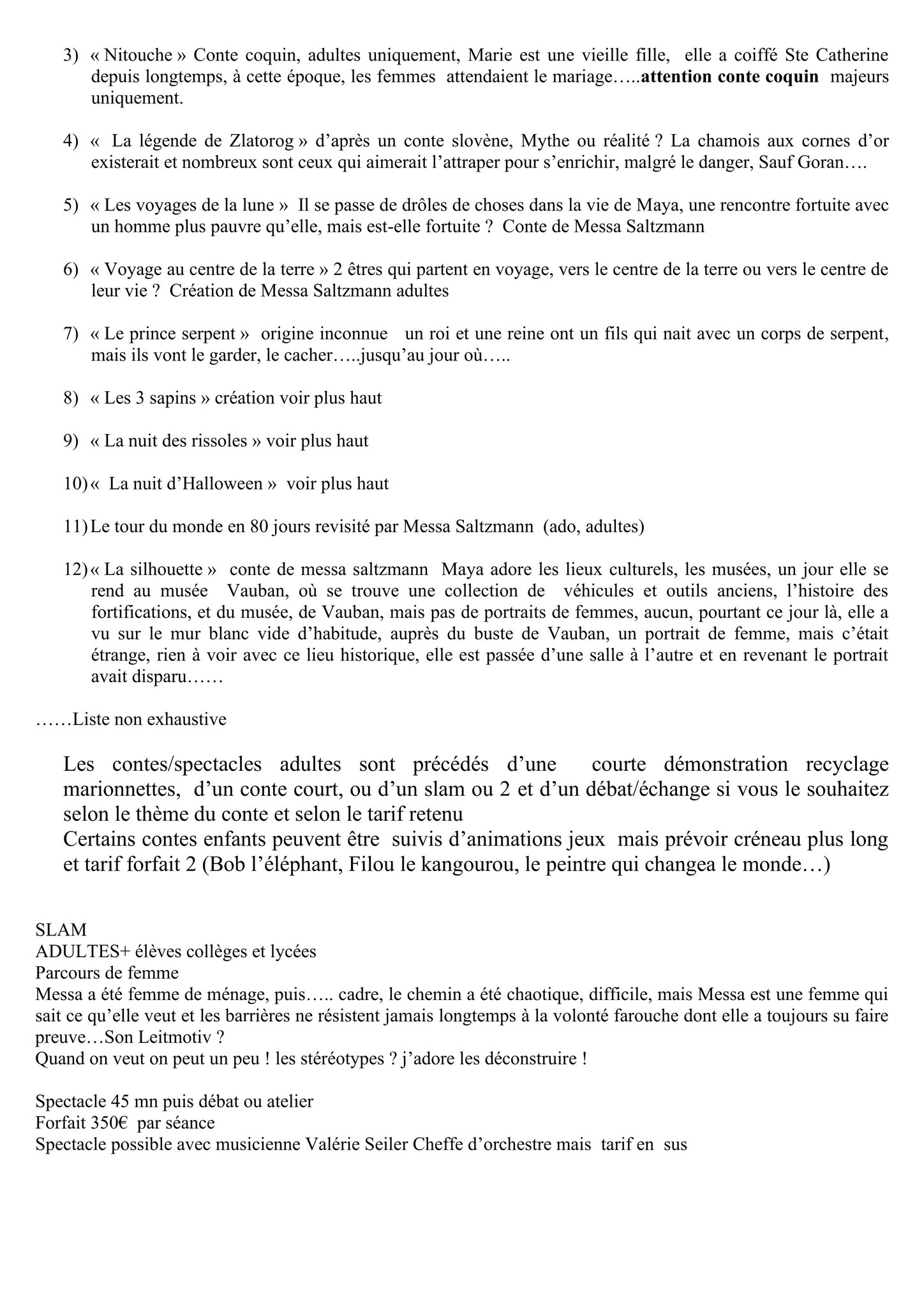 présentation contes liste non exhaustive page 4