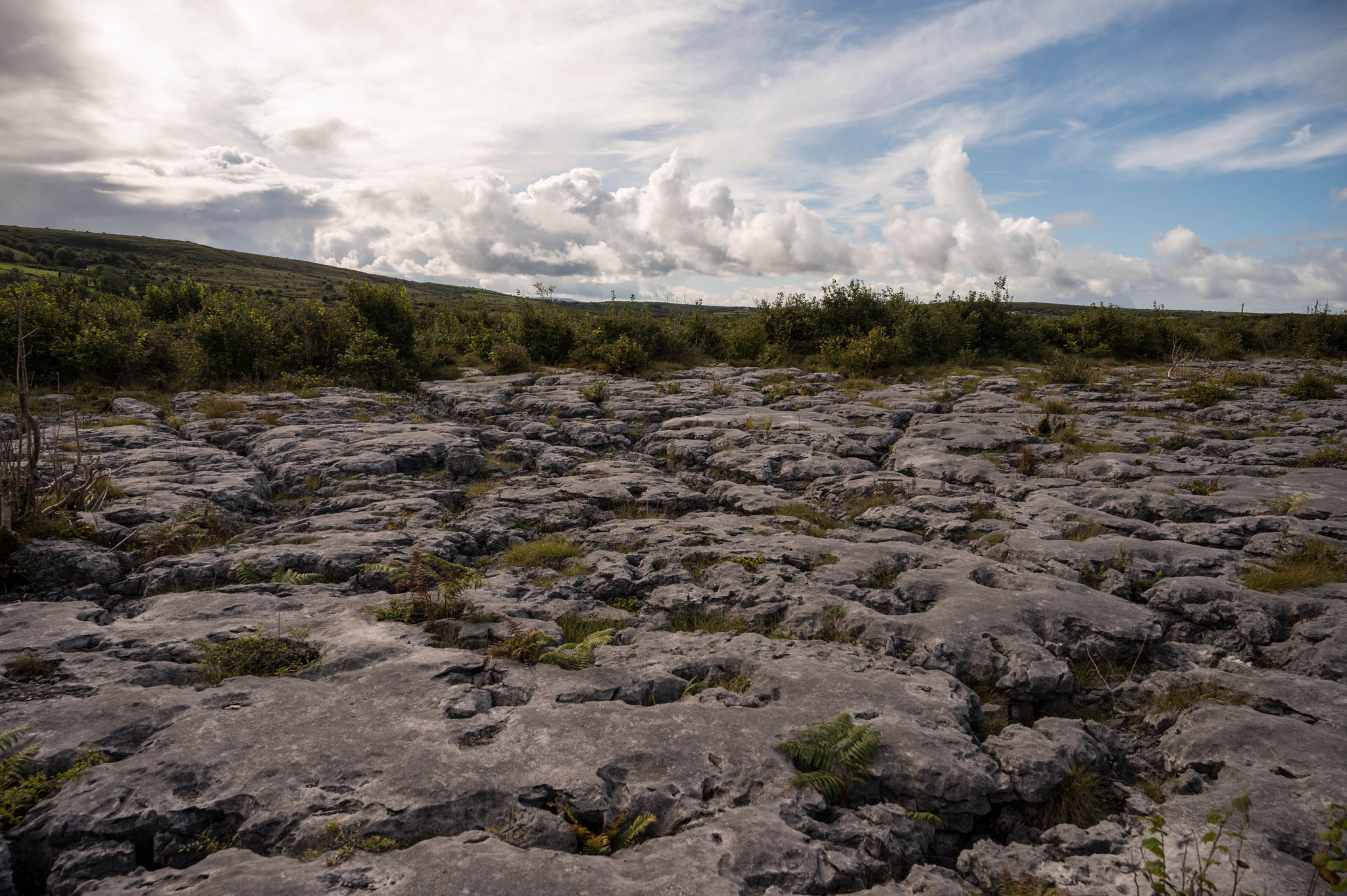 die Karstplatten bilden eine kahle Landschaft