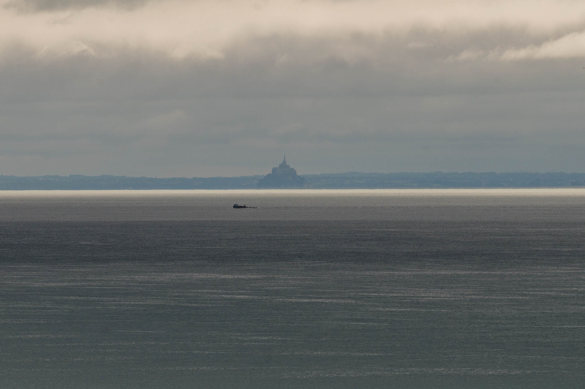 Blick von Cancale auf den Mont St. Michel
