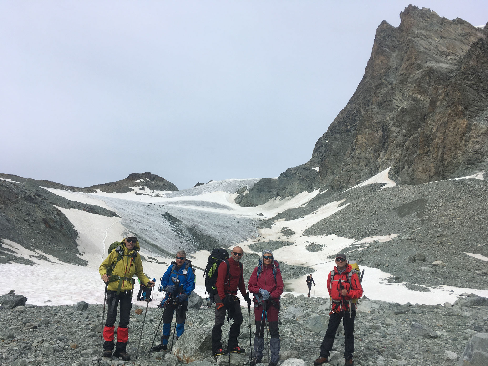 En descendant sur le Glacier d'Arolla