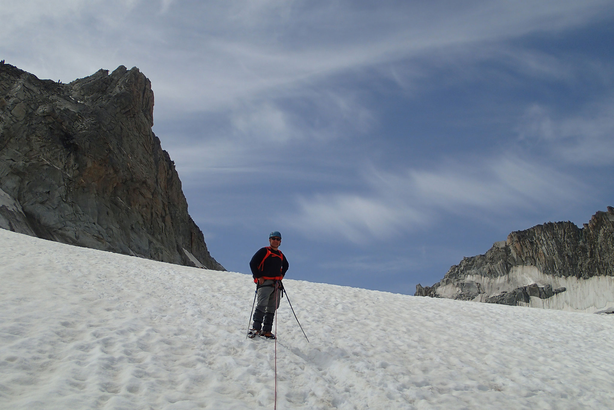Retour sur le glacier sous l'Aiguille