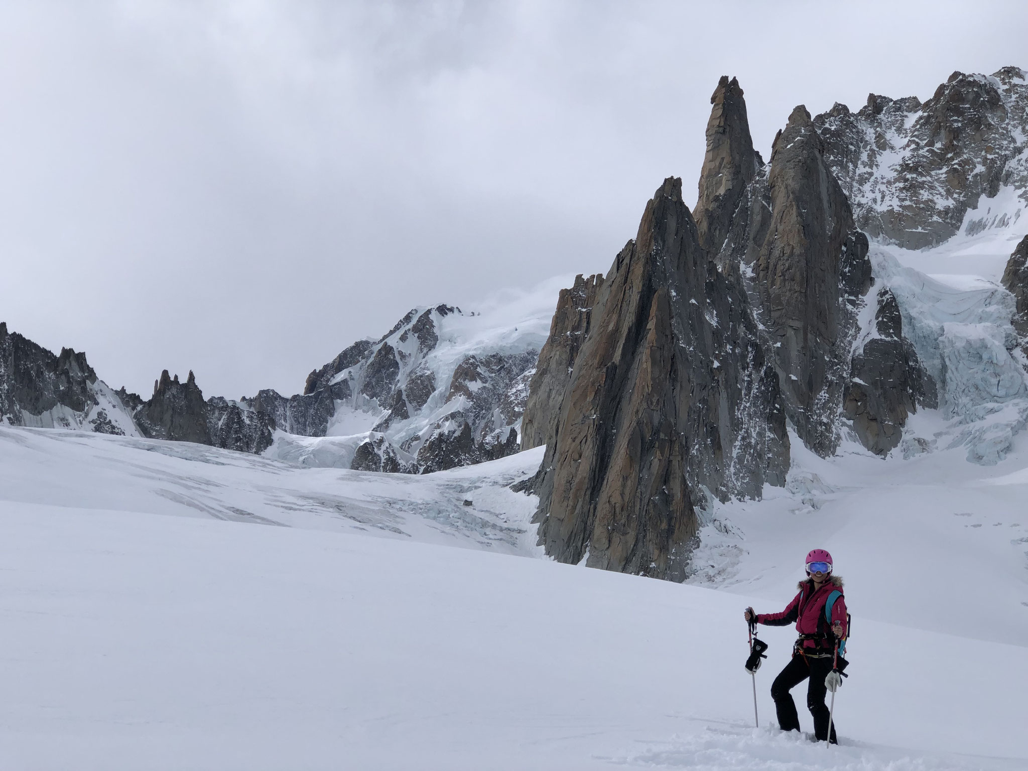 Sur le Glacier du Géant, sous le Grand Capucin