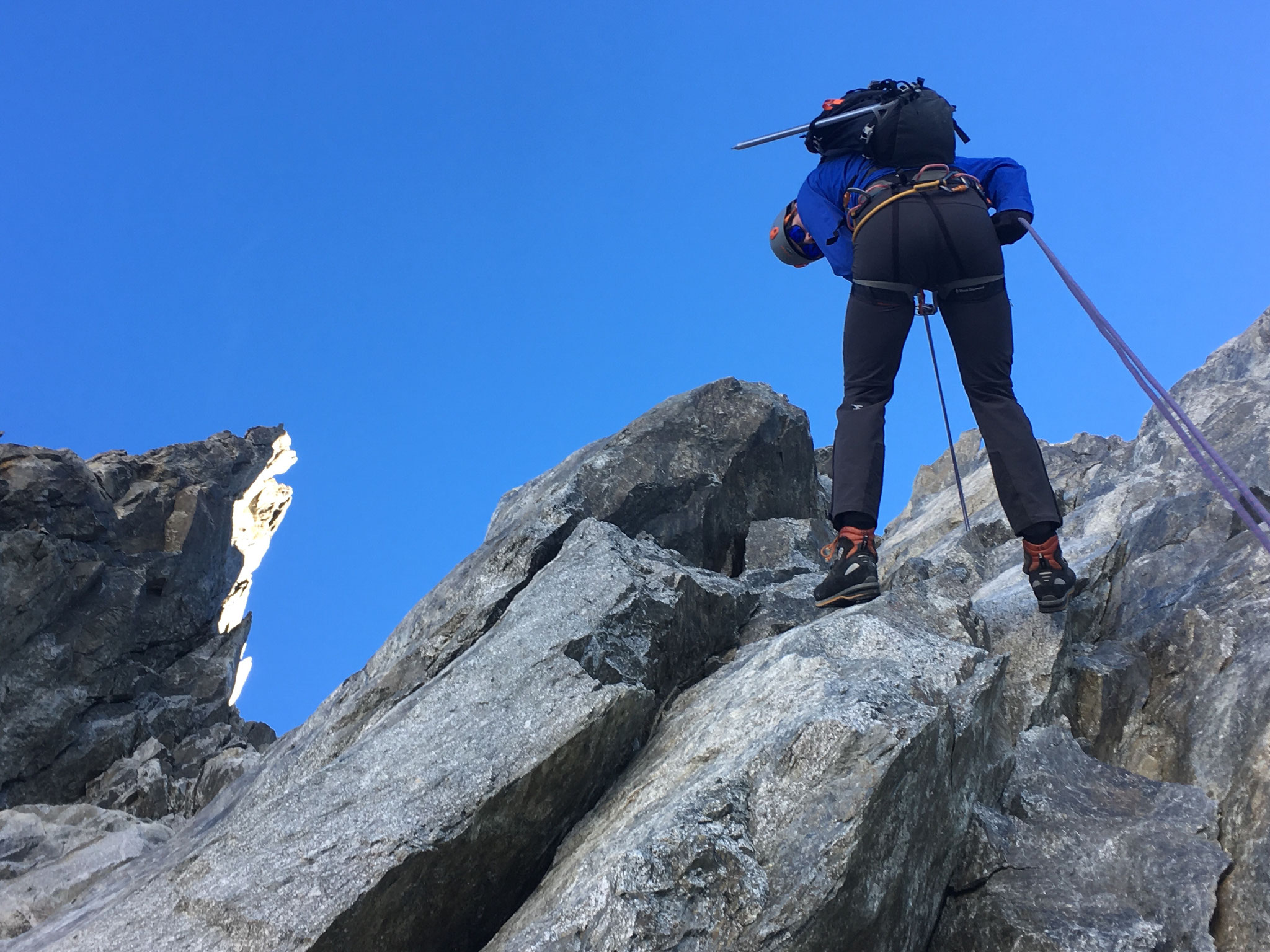 Final avec rappel pour le retour sur le glacier