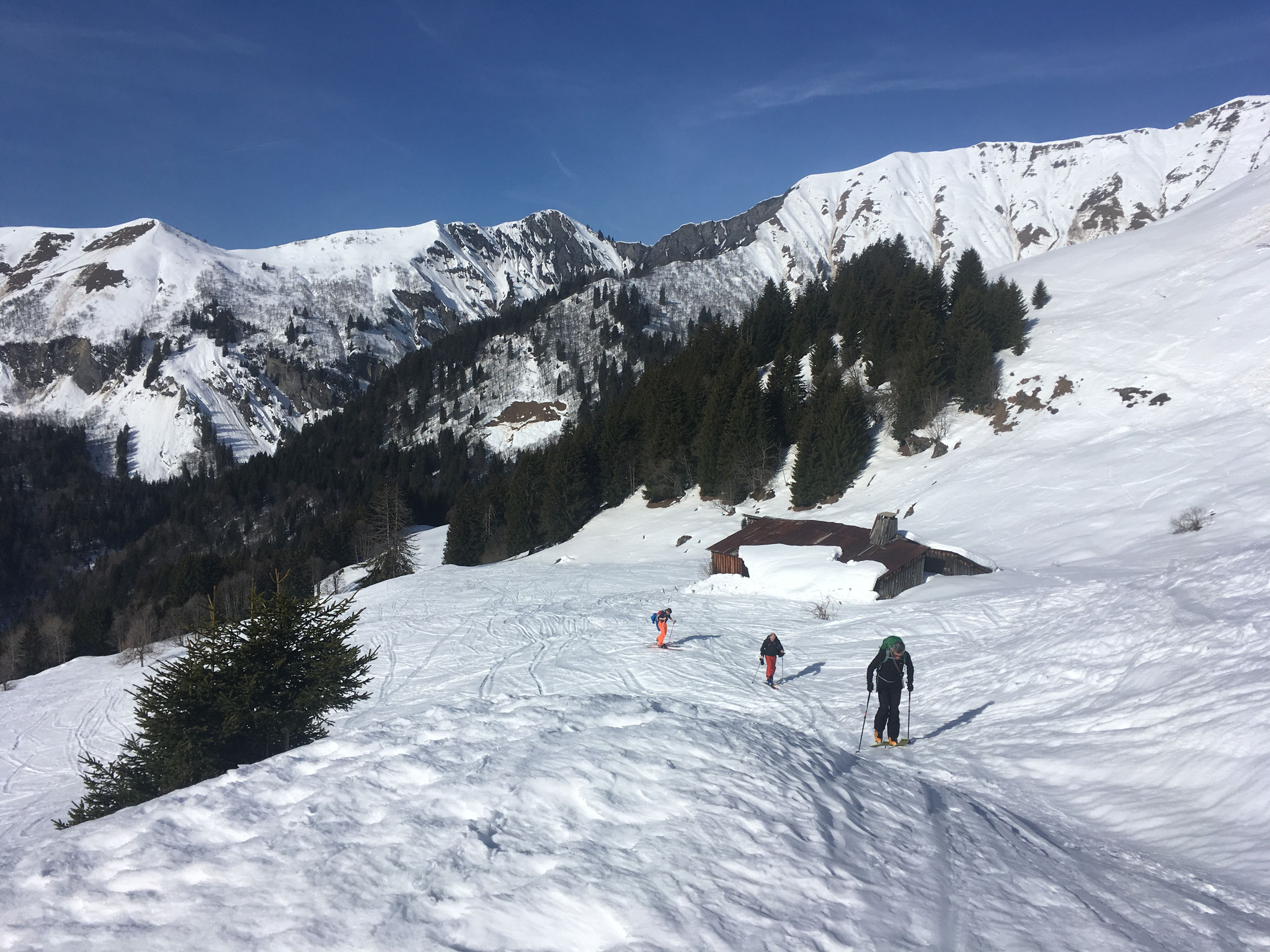 Le team de passage au Chalet de La Croix