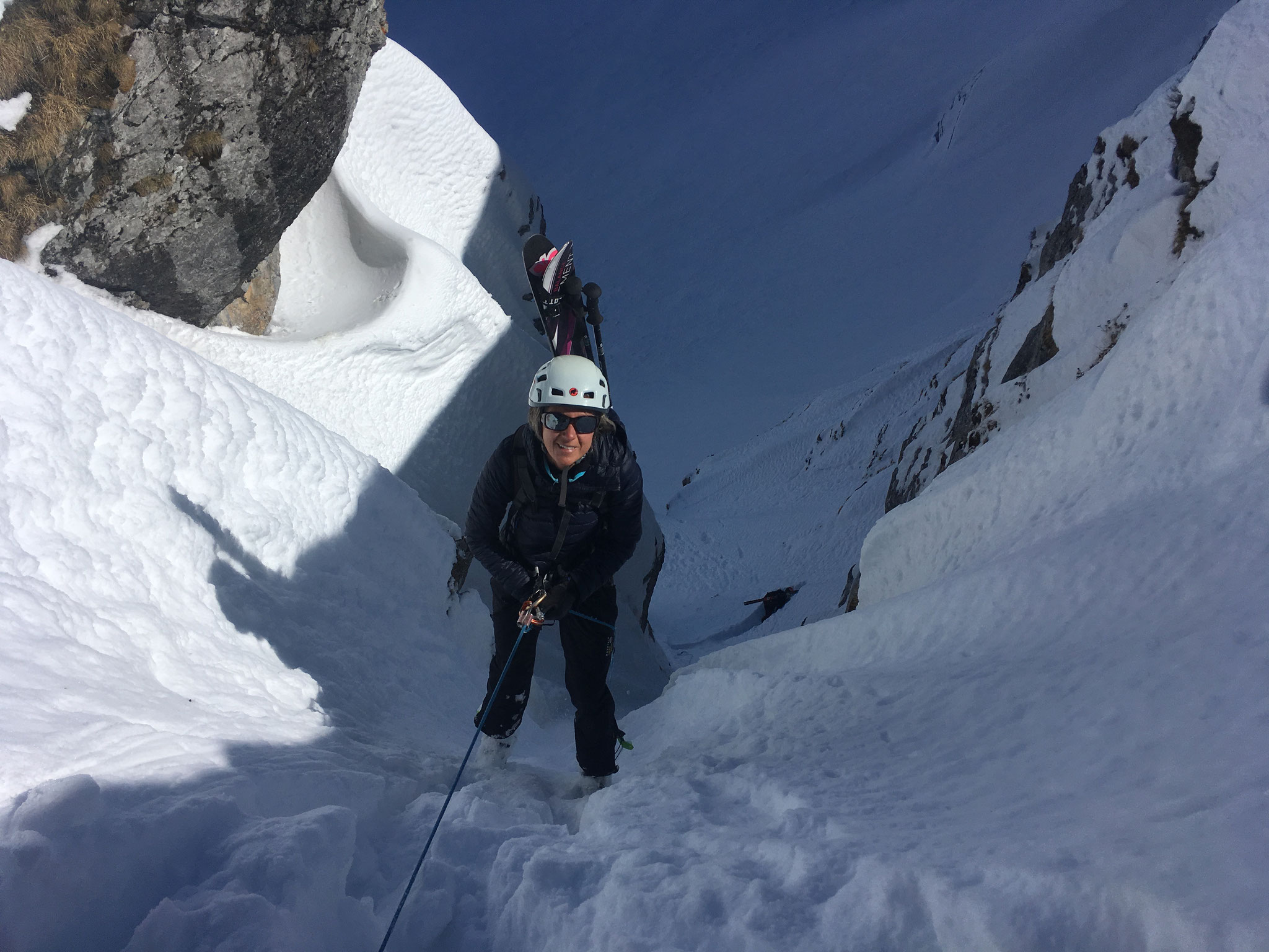 Nathalie au premier rappel de 30 m. Cool !