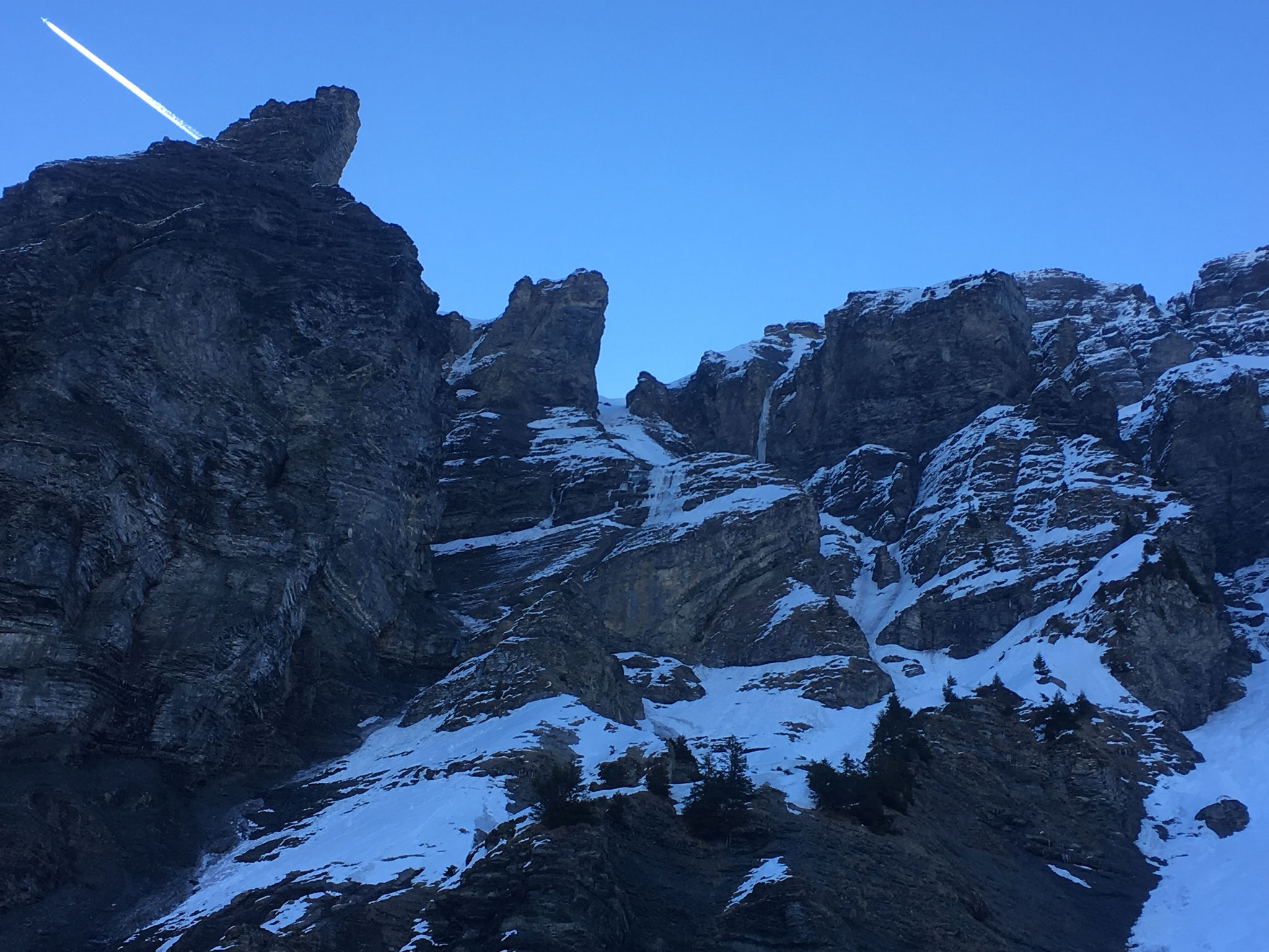 Dans les couloirs d'accès au pied de La Lionne