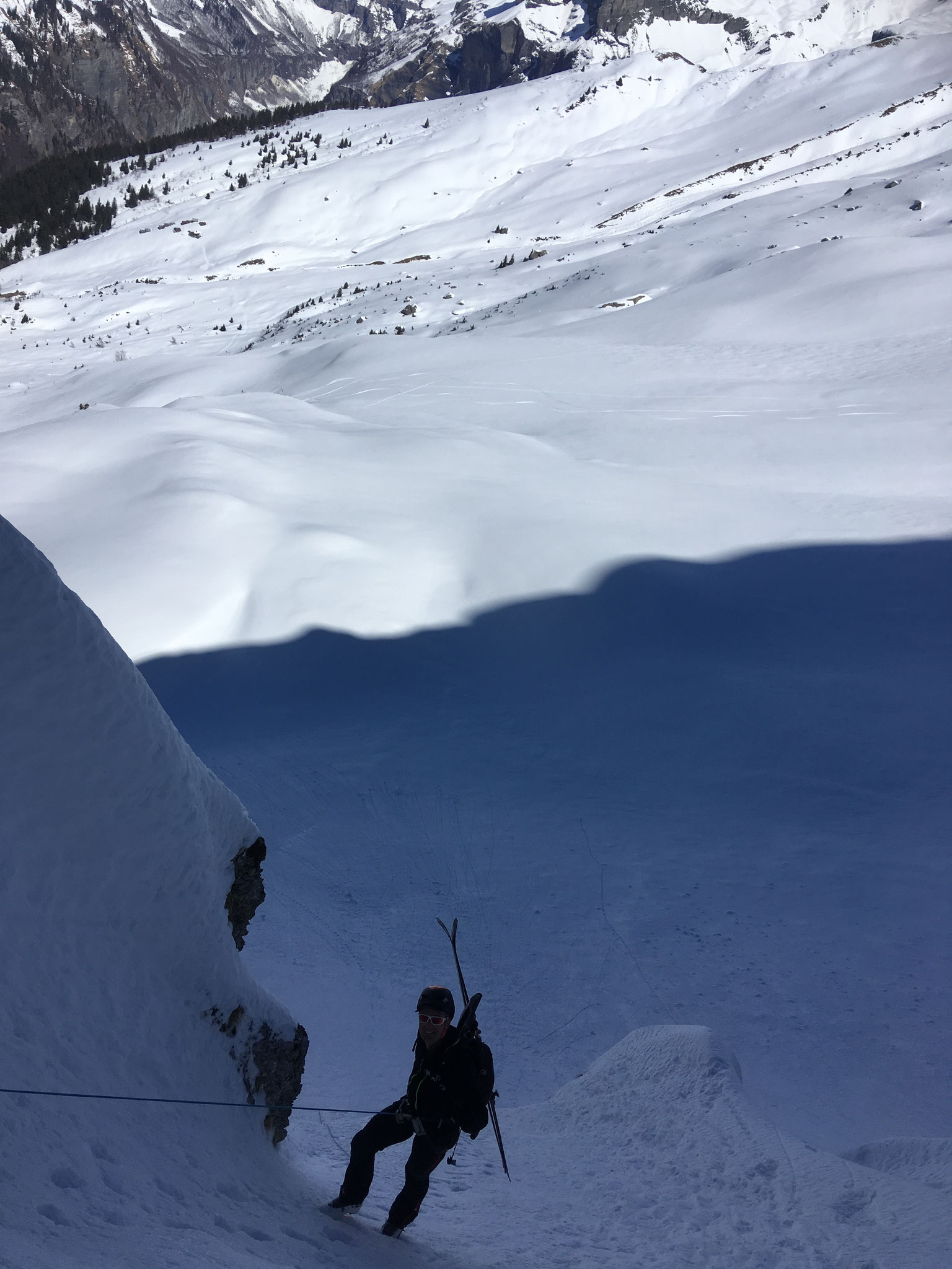 Olivier au second rappel. Dessous les Chalets de Commune