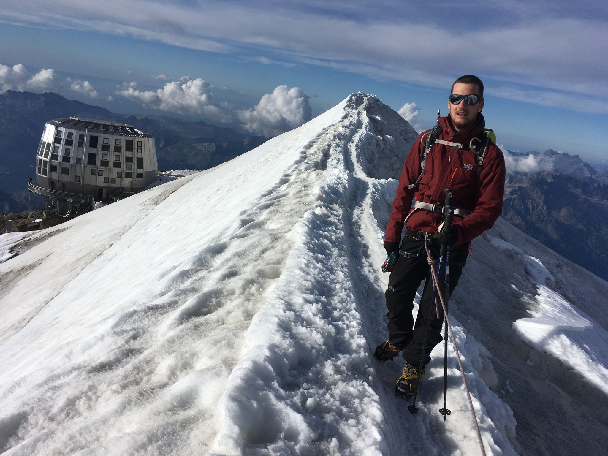 Mathieu de retour à l'Aiguille du Gouter