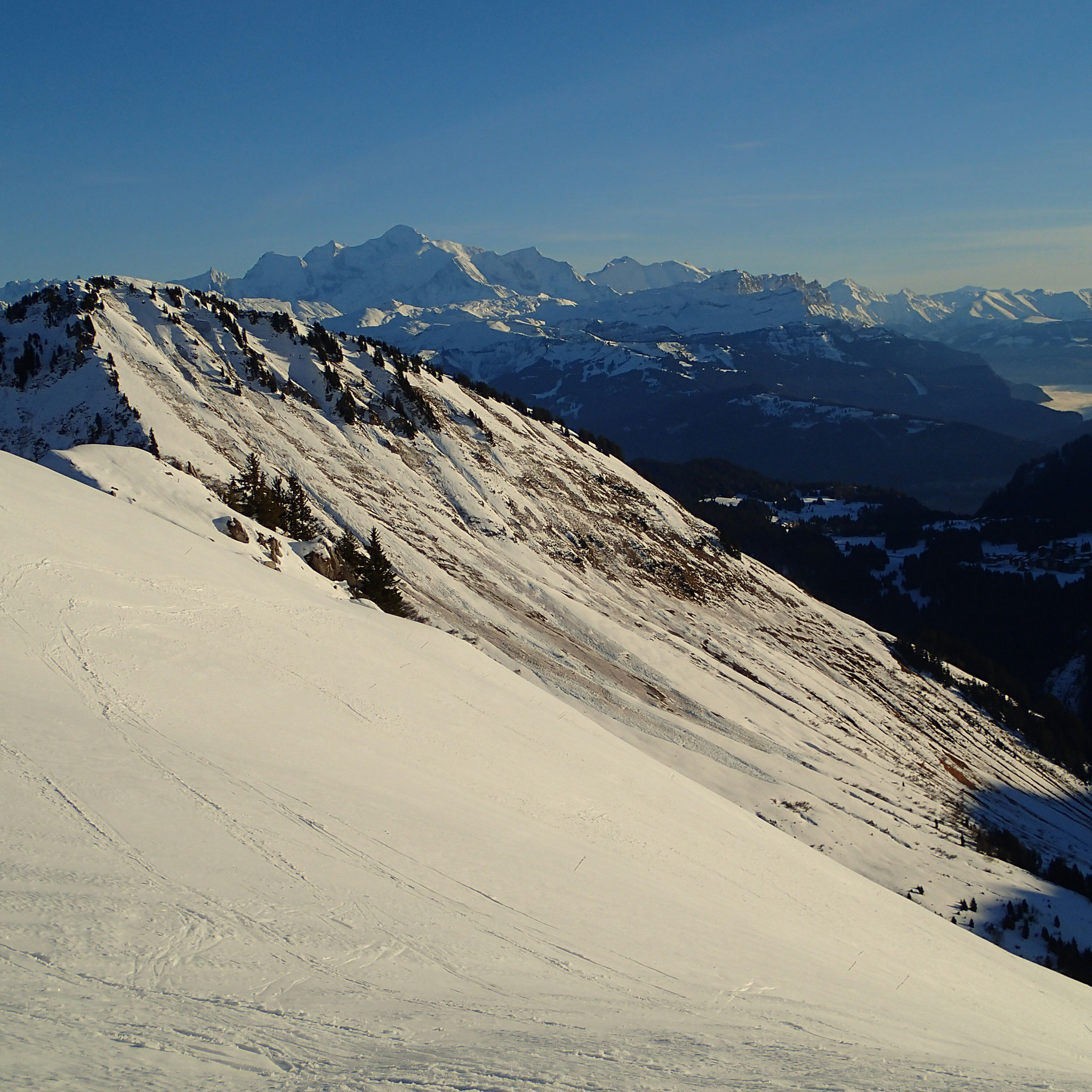 Près du Col de Chalune, vue sur le Mt-Blanc