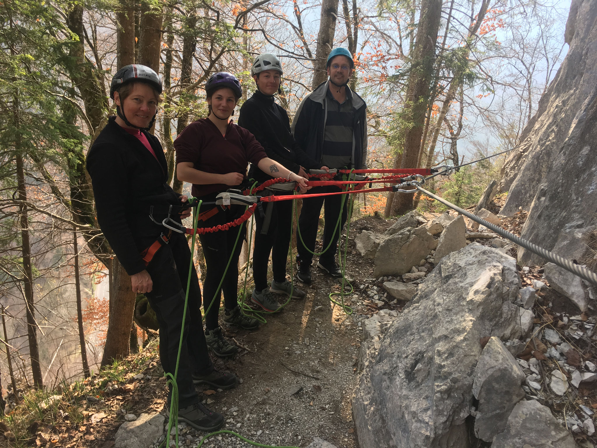 Valérie, Laure, Thomas et Hervé au départ