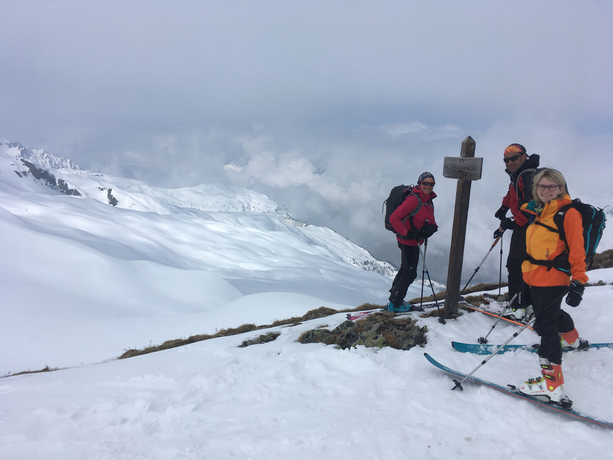 Fanny, Bernadette et Christian au Col de La Fenêtre